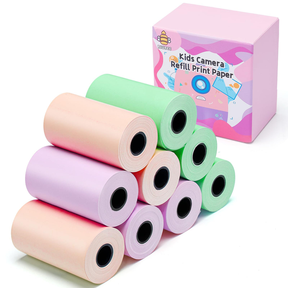 9 Rolls Kids Instant Camera Refill Print Paper  Photo Printer Thermal Paper Rolls Instant Print Camera Refill Paper For Kid'S In