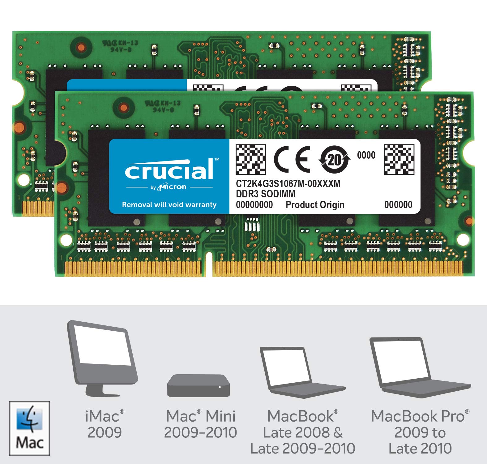 Crucial Technology 8Gb Kit (4Gbx2), 204 Pin Sodimm, Ddr3 Pc3 8500,