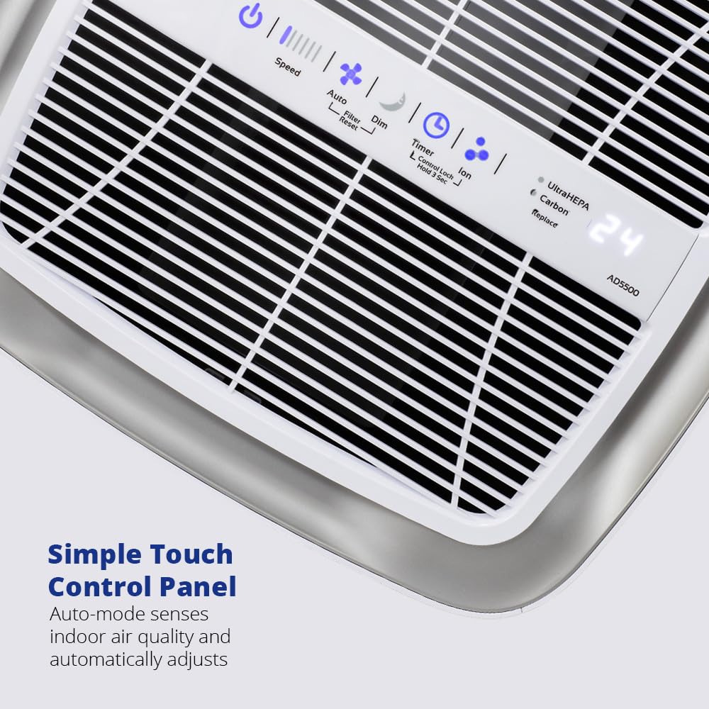 Airdoctor Ad5500 4 In 1 Air Purifier For Extra Large Spaces & Open Concepts With Ultrahepa, Carbon & Voc Filters   Captures Part