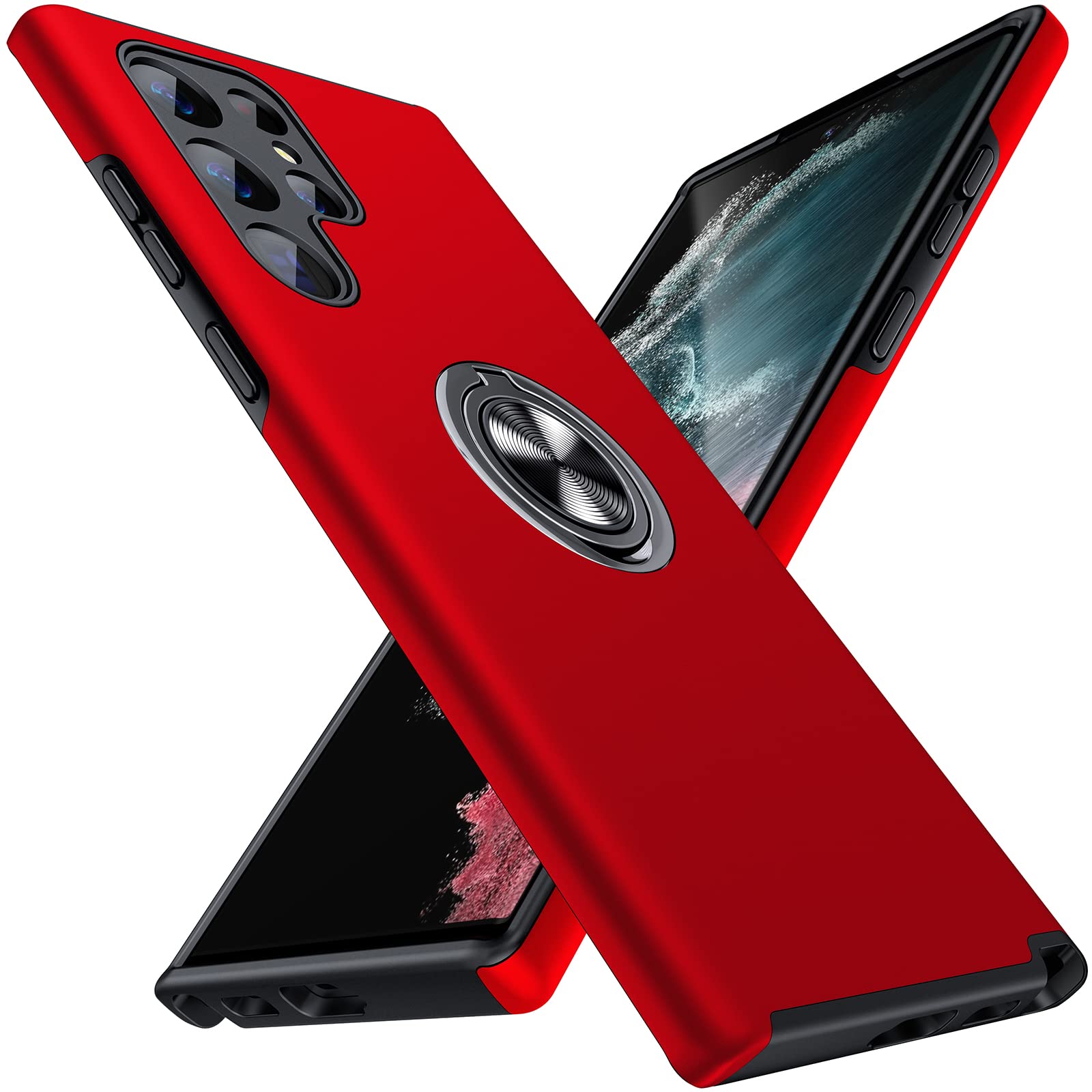 Jame For Samsung Galaxy S22 Ultra Case, [Not For S22 Or S22 Plus], Military Grade Protection, Bumper Case With Ring Holder Kicks