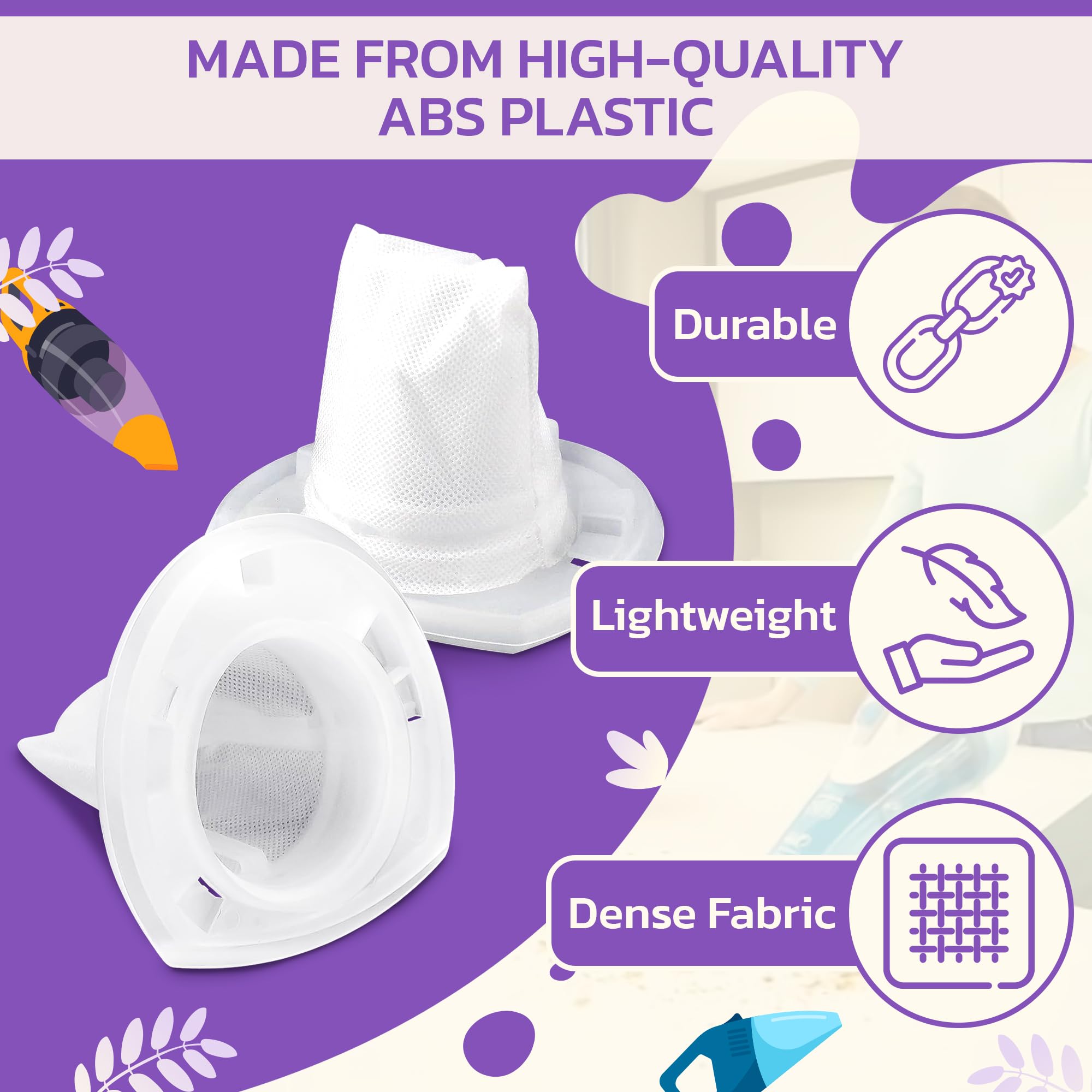 Black And Decker Handheld Vacuum Filter   8Pcs Replacement Handheld Vacuum Filters Compatible With Chv1410L Chv9610 Chv1210 Chv1