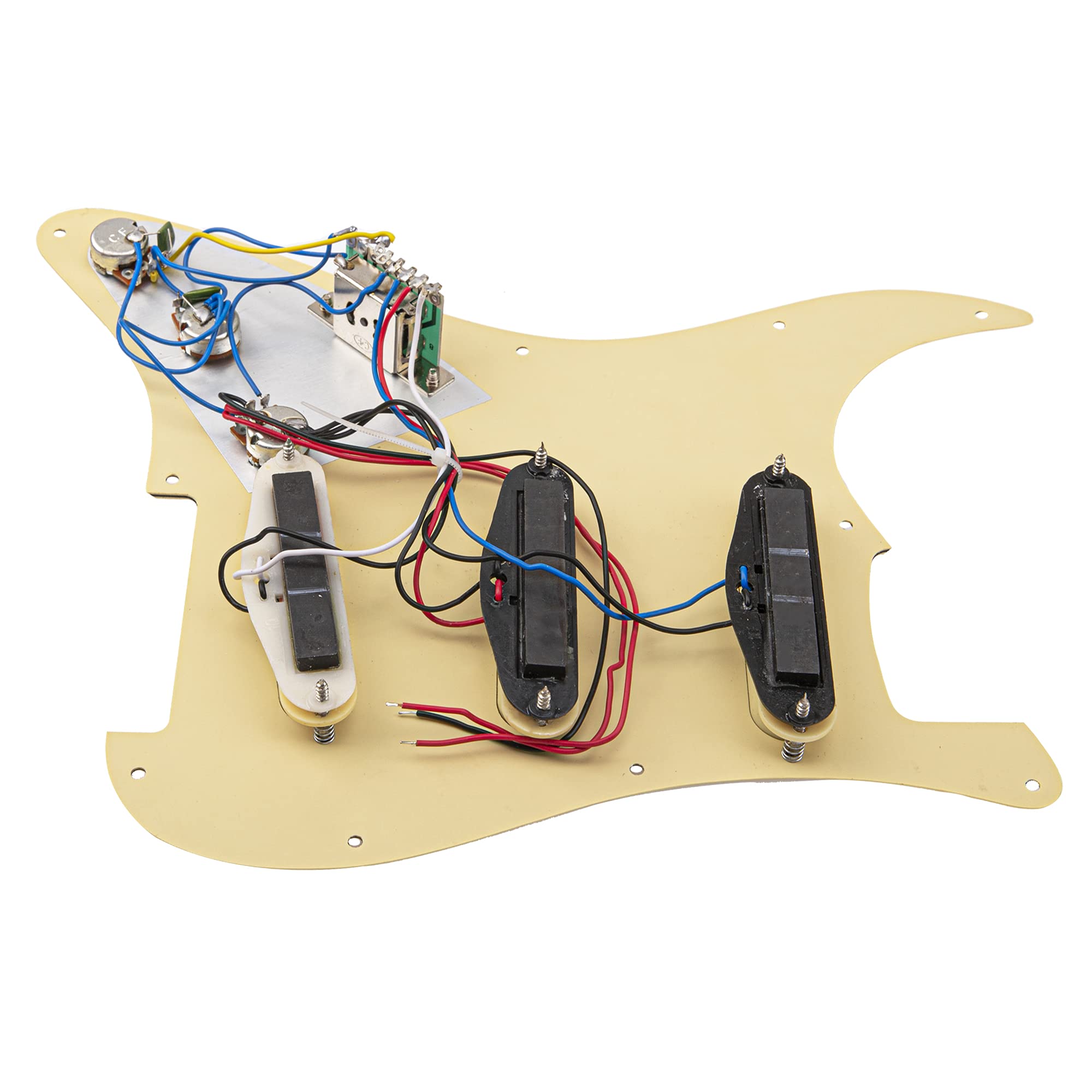 1Pcs Yootones 3Ply Electric Guitar Loaded Prewired Pickguard Pickups Replacement Compatible With Fender Squier Strat Electric Gu