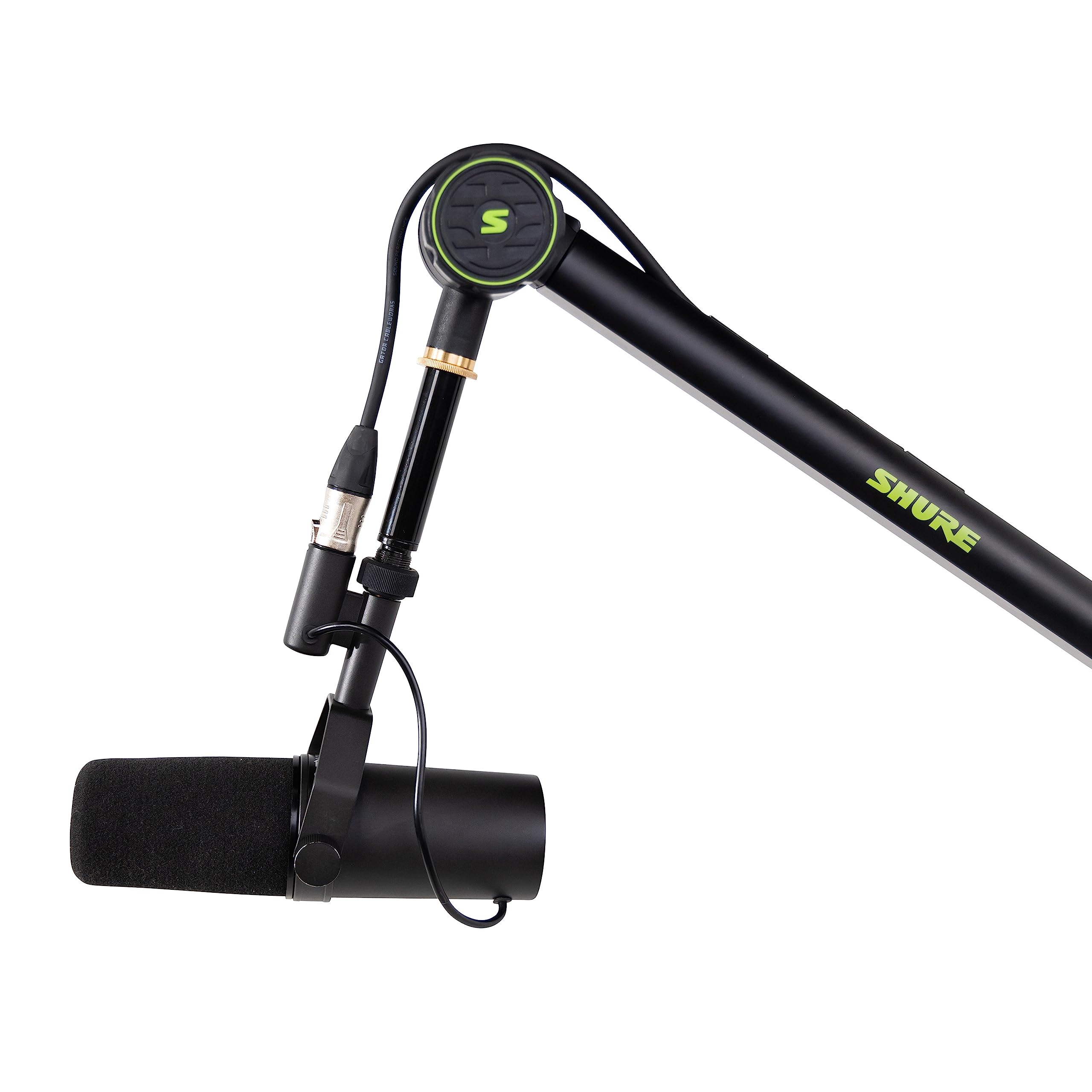 Shure By Gator Deluxe Articulating Desktop Podcasting Mic Boom Arm With Cable Management Channel; (Sh-Broadcast1)
