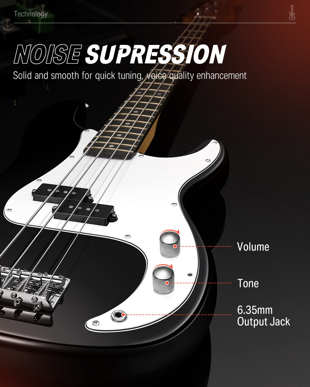 Donner Electric Bass Guitar 4 Strings Full Size Standard Bass Pb Style Beginner Kit Black For Starter With Free Online Lesson Gi
