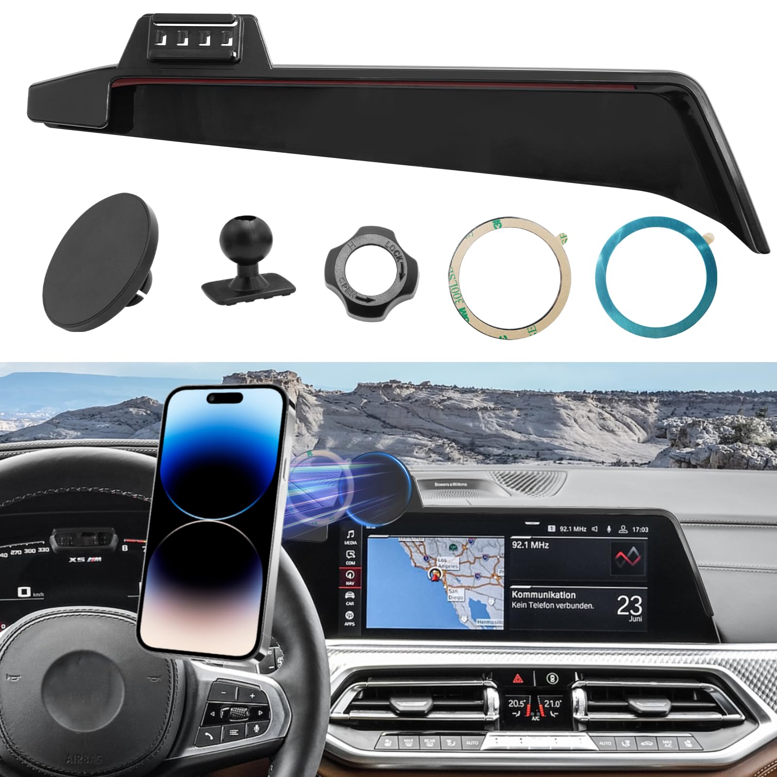 Apeser Compatible With Bmw X5 Phone Mount Holder 2019-2023/X6 2020-2023/X7 2019-2022,G05/G06/G07 Magnetic Cell Phone Holder Moun