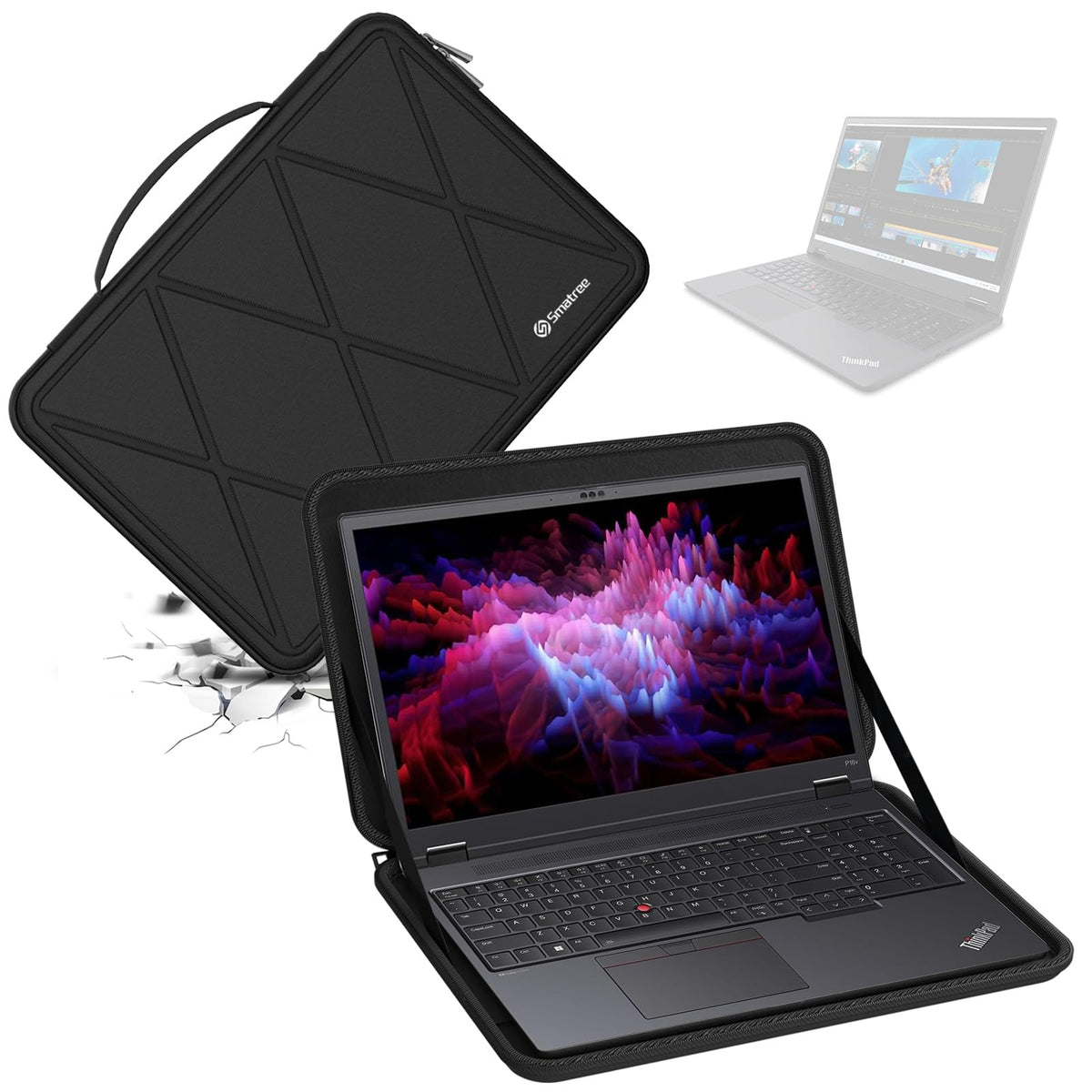 Smatree Hard EVA Protective Sleeve Compatible for 16inch Lenovo ThinkPad P16v Gen 2/1 Mobile Workstation, for 16inch Lenovo Legion Pro 7/7i/5i/5 Gen 8, for Legion Pro 7i/5i Gen 9 Gaming Laptop (X8307)