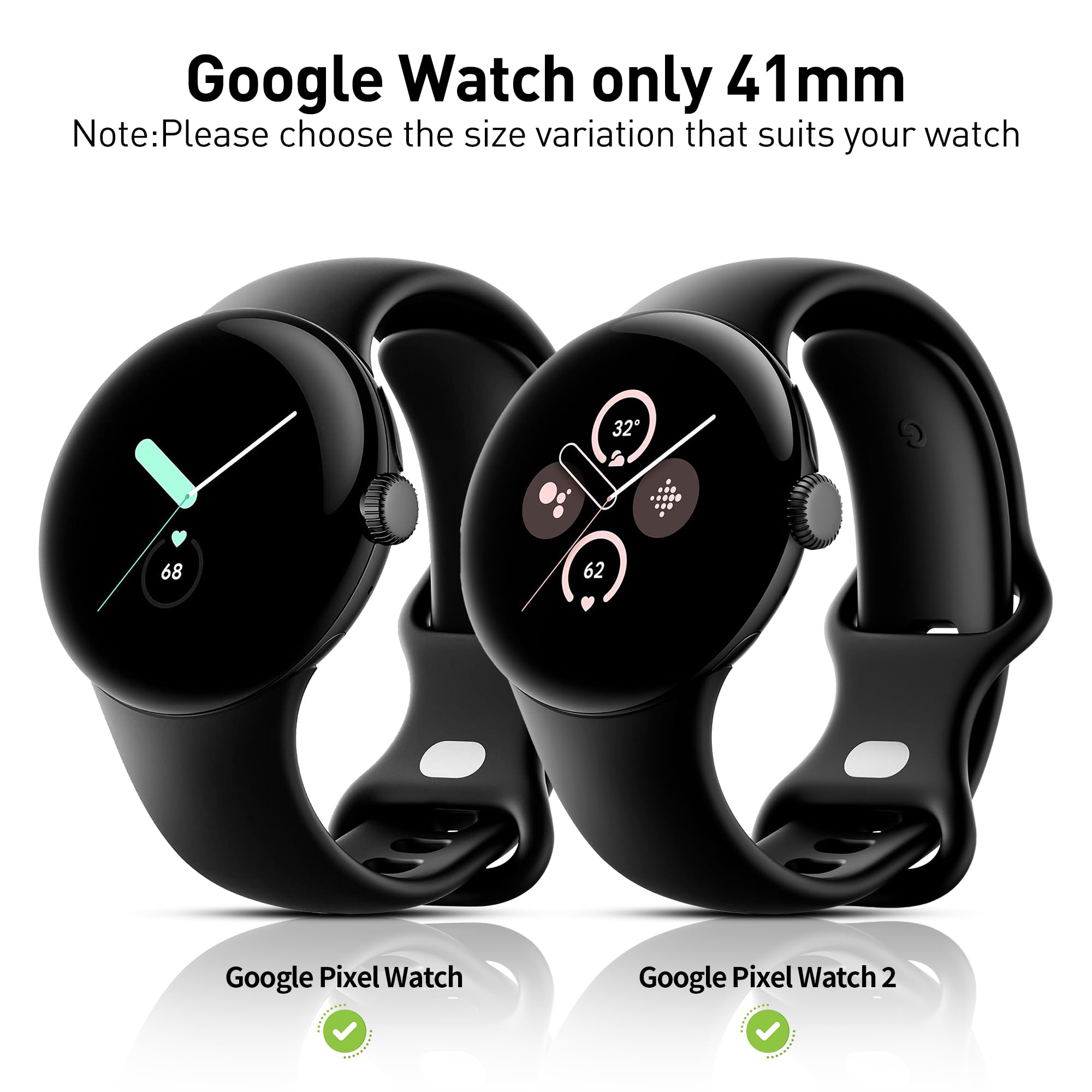 Suoman 3 Pack For Google Pixel Watch 3/Pixel Watch 2/Pixel Watch 41Mm Screen Protector Case, Tempered Glass Screen Protector+All