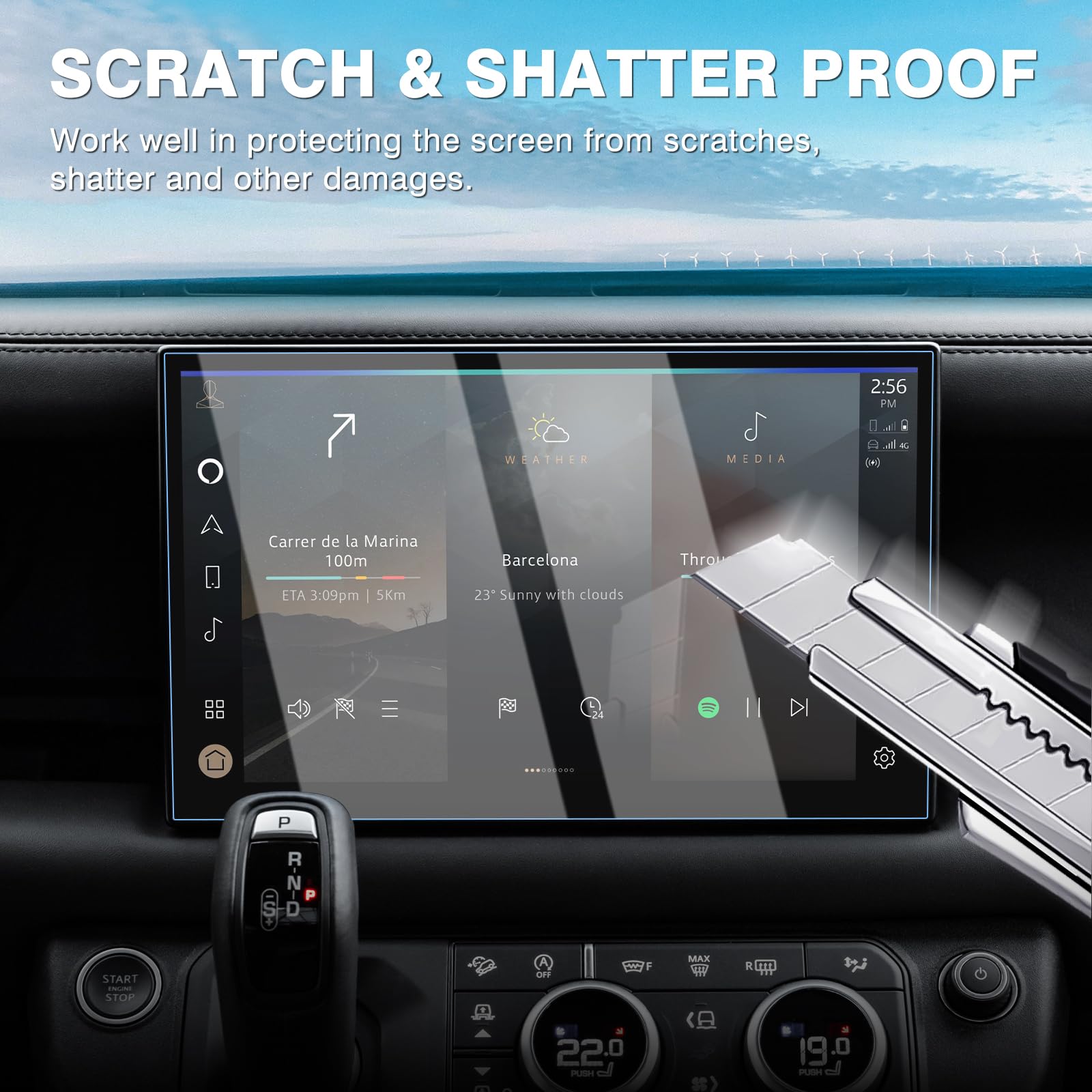 Karltys 2 Pack 2023 2024 2025 Defender Screen Protector For Land Rover Defender 90 110 130 Accessories, 11.4 Inch Touchscreen Tempered Glass For 2025 Defender Navigation Screen Cover Anti Glare