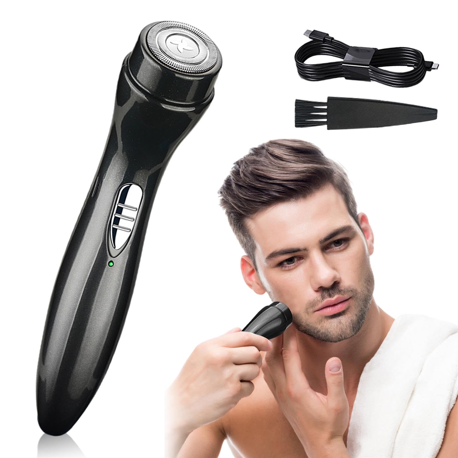 Mini Electric Shaver, Cordless Pocket Size Beard Trimmer, Portable USB Rechargeable Wet and Dry Beard Grooming Kit Suitable for 