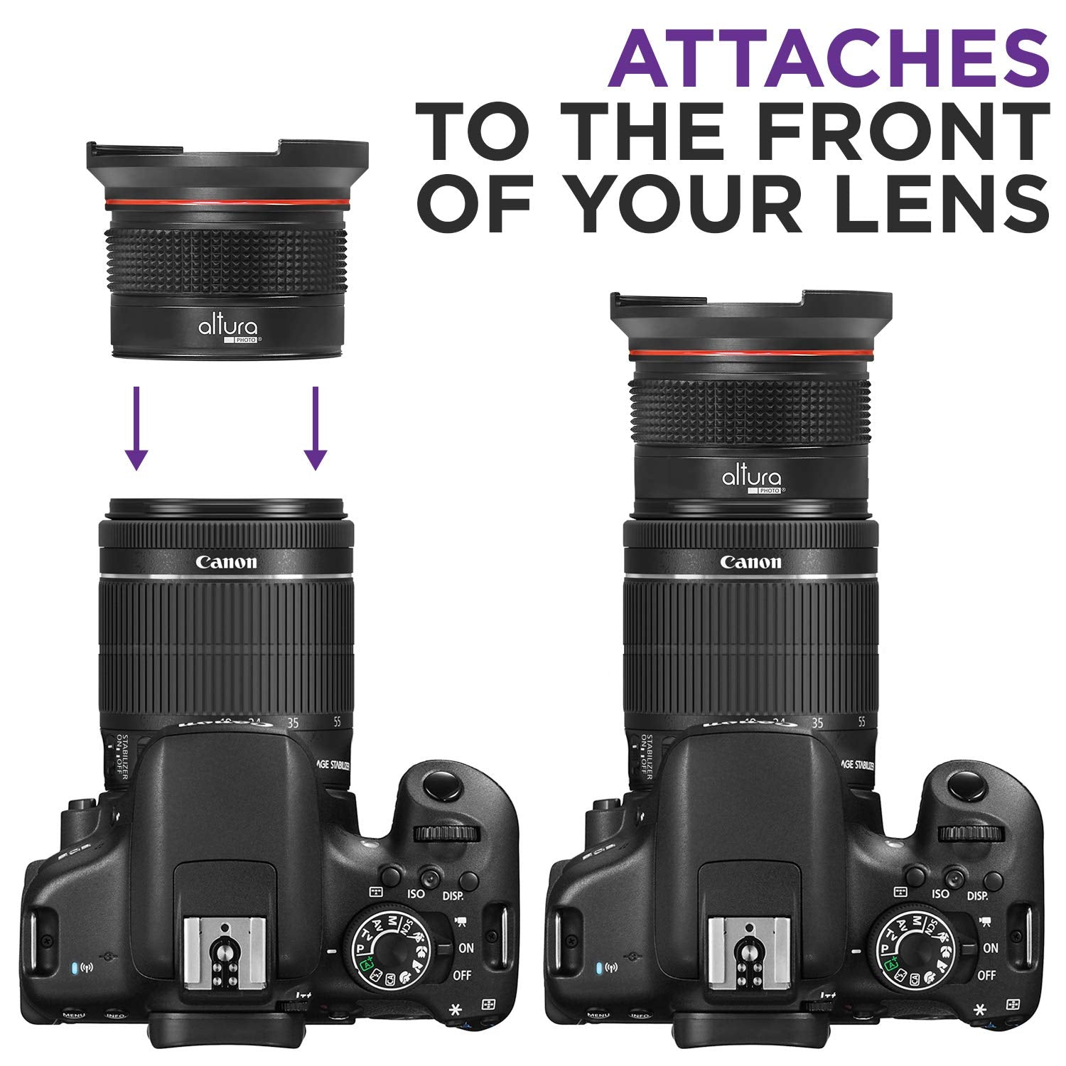 Altura Photo 58Mm 0.35X Fisheye Wide Angle Lens (W/Macro Portion) For Dslr Cameras Eos Rebel 70D 77D 80D 90D T8I T7 T7I T6I T6S