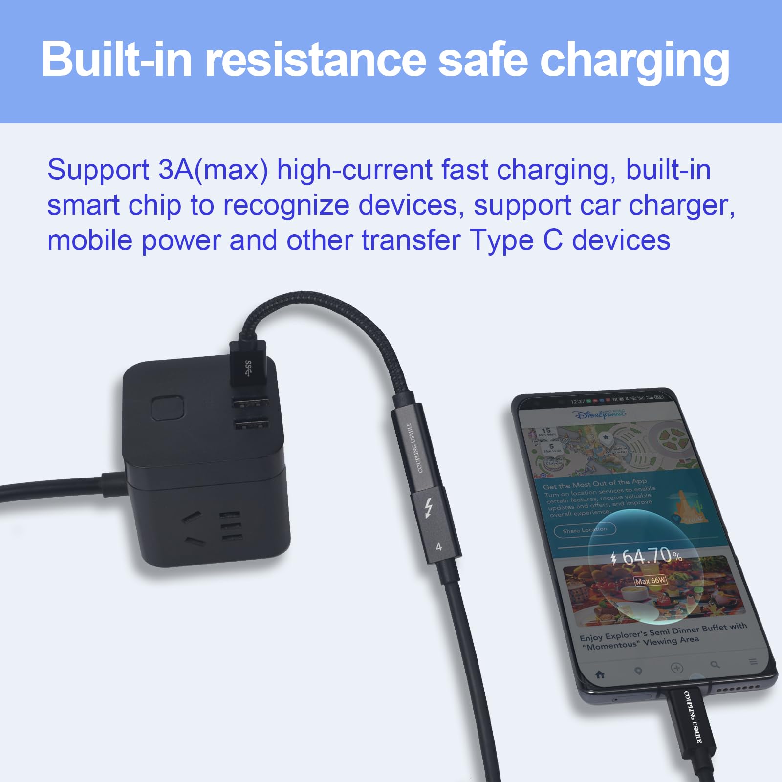 Coupling Usmile Usb C Female To Usb Male Adapter (2Pcs Black),Transfer Up To 10Gbps,Type C To Usb A Charger Cable Adapter,Compat