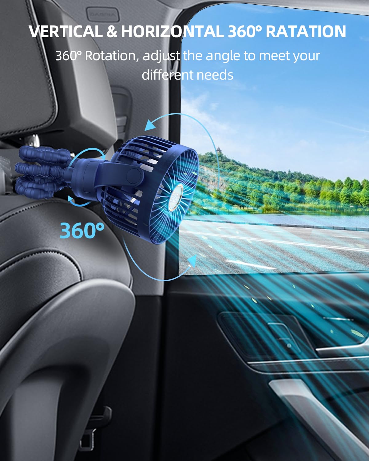 Kidee Portable Baby Stroller Fan, Mini Baby Fan Clip On Fan, Led Display, 360 Rotate Flexible Tripod, Rechargeable Small Persona