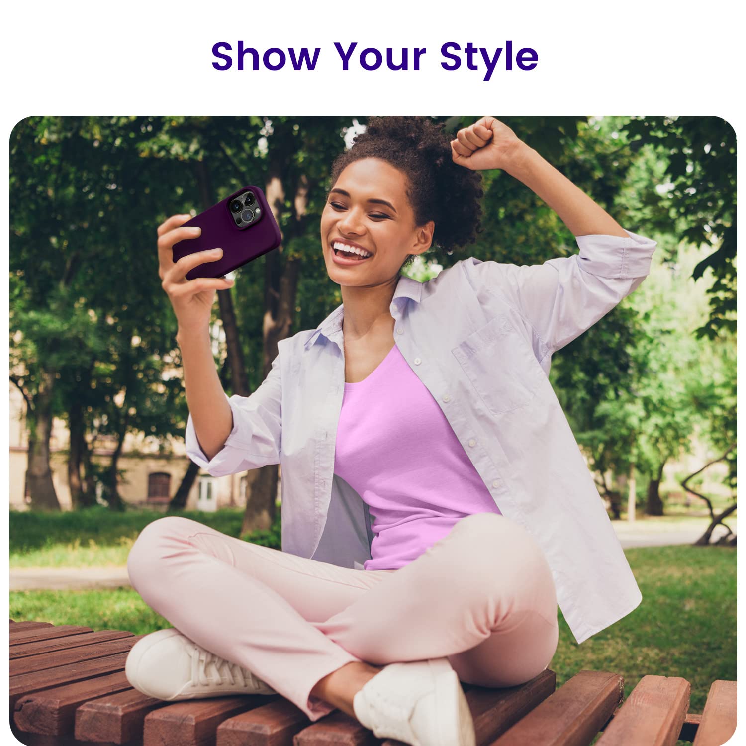 Otofly Designed For Iphone 14 Pro Max Case, Silicone Shockproof Slim Thin Phone Case For Iphone 14 Pro Max 6.7 Inch (Purple)