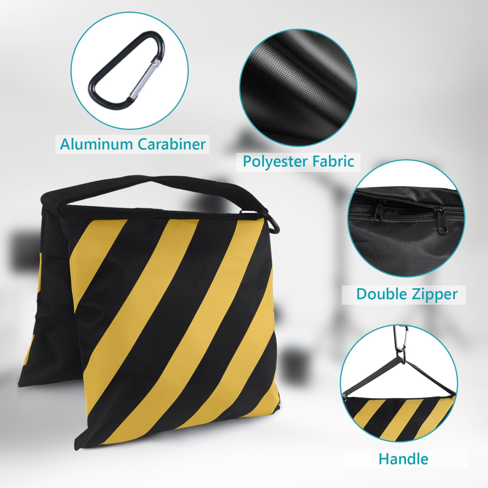 Abccanopy Sandbag Photography Weight Bags For Video Stand,4 Packs (Yellow)