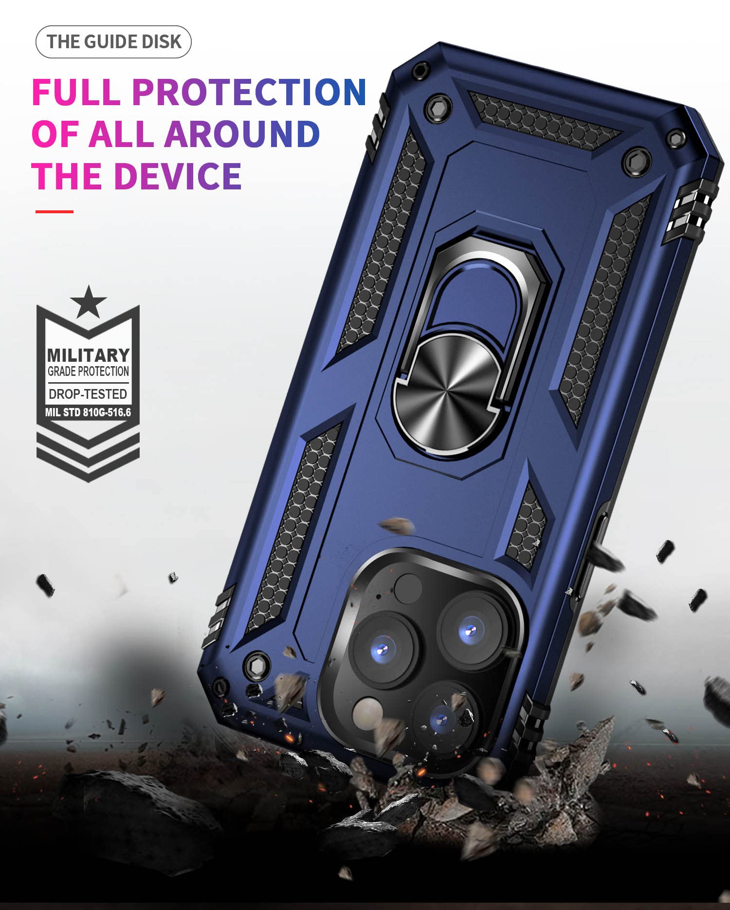 Addit Case For Iphone 14 Pro Max Phone Case Iphone 14 Pro Max Case, With Stand Ring, Support Magnet Car Mount, Military Grade, H