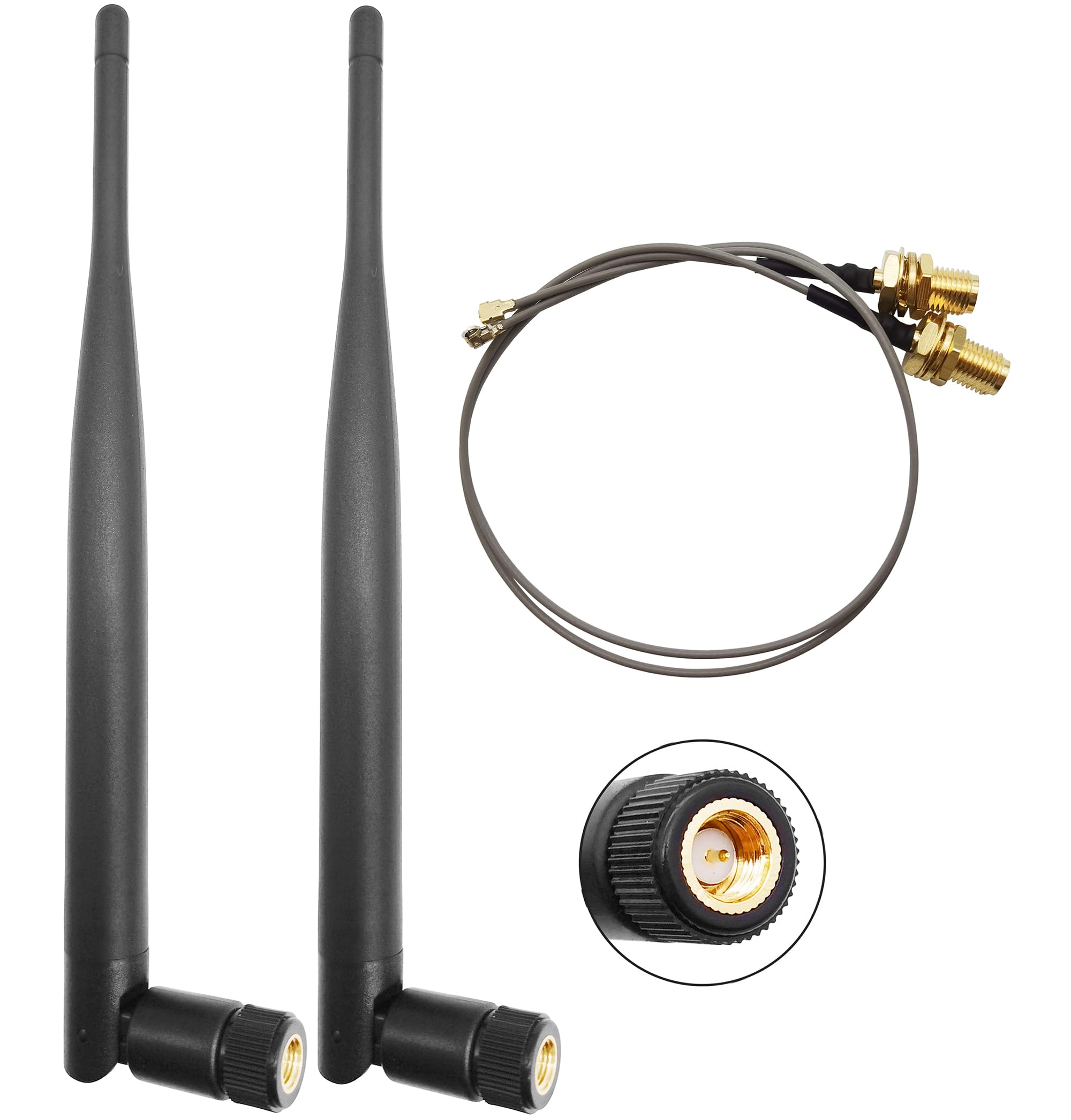 915Mhz Lora Antenna Indoor 3Dbi Gain Omni Sma Male + Ipex Cable 2 Pcs