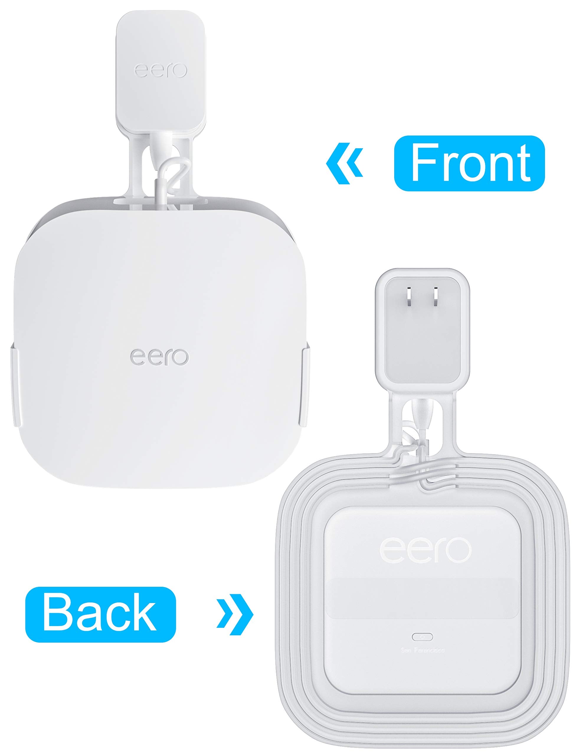 Coolwufan Wall Mount Holder For Eero Pro 6/6E Home Wifi System   Simple And Sturdy Stand Bracket For Tri Band Mesh Wi Fi 6 System (White, 3 Pack)