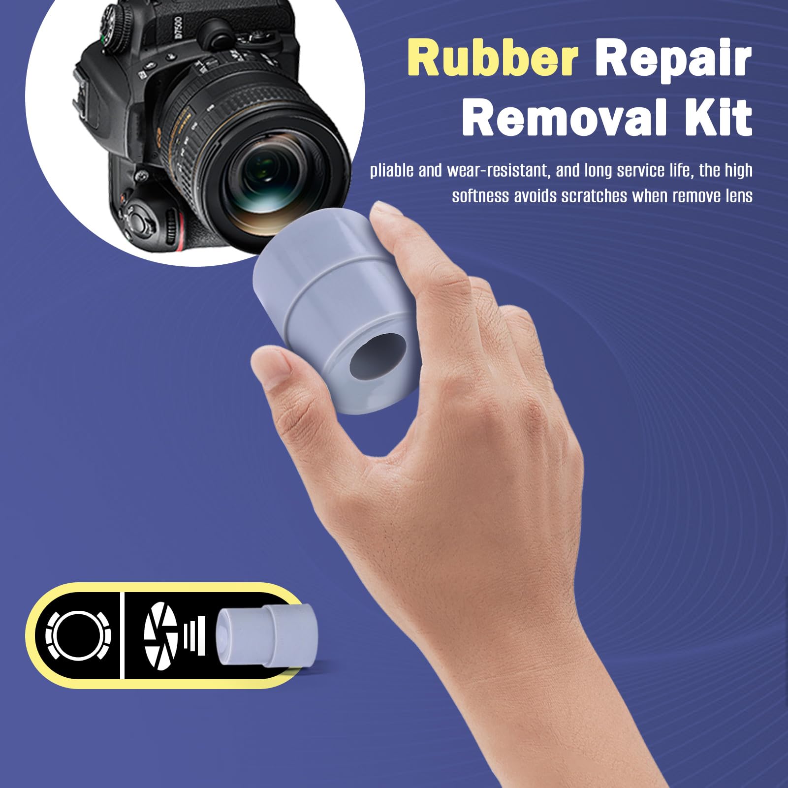 Yoidesu Dslr Digital Camera Camcorder Lens Tool, 9Pcs Lens Remover Ring, Rubber Repair Removal Kit, 8 83Mm Camcorder Lens Calibr