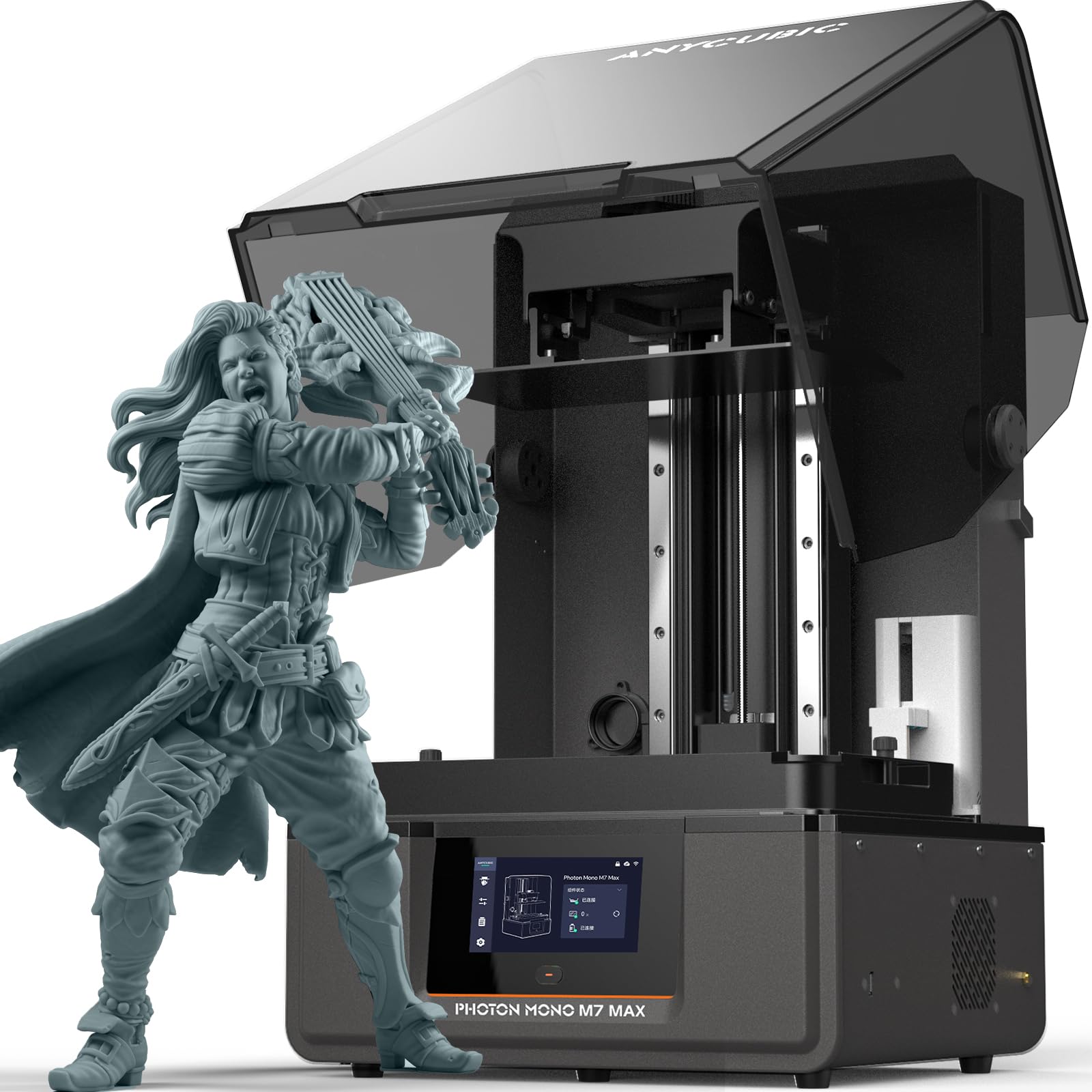 Anycubic Photon Mono M7 Max Resin 3D Printer, 13.6 7K Large Resin Printer With Cob Lighturbo 3.0, Flip Open Cover Design, Intell