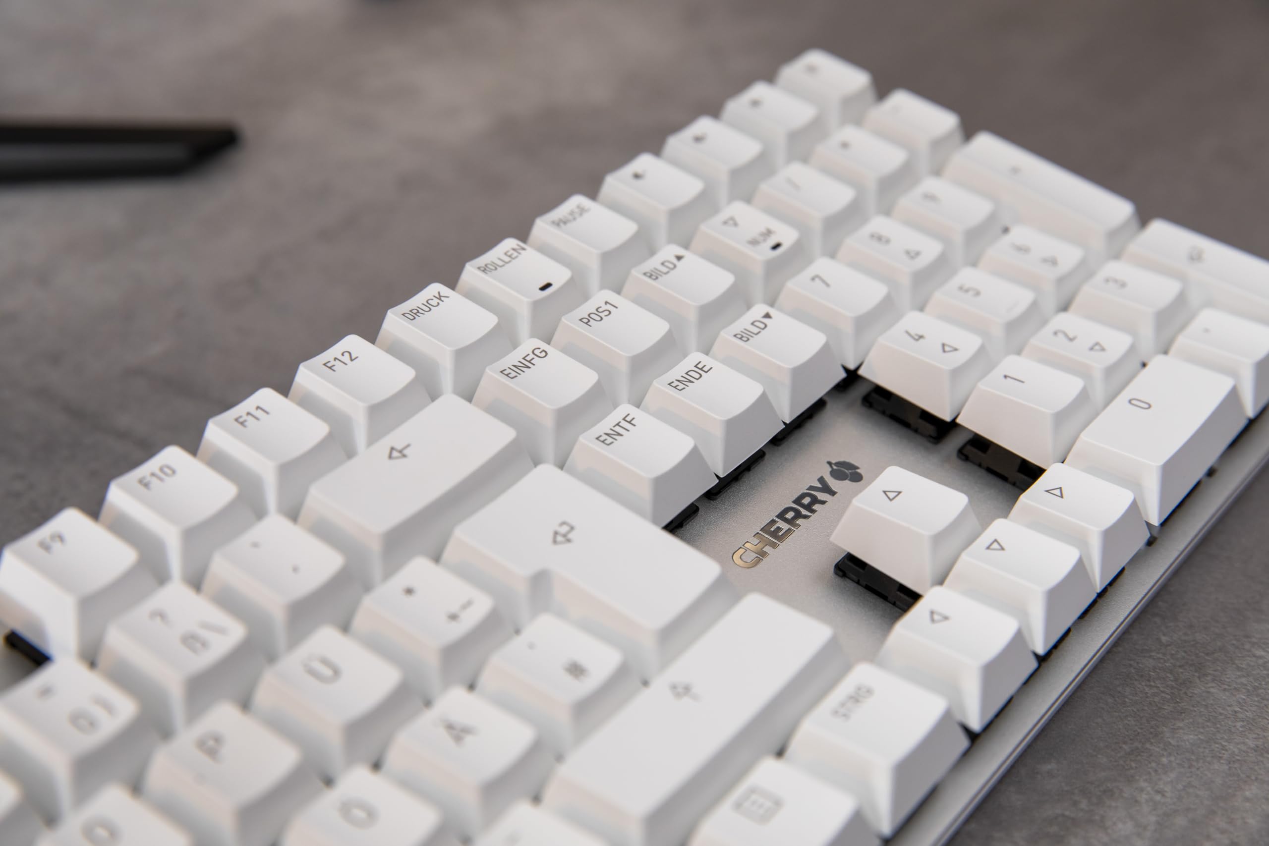 Cherry Kc 200 Mx Mechanical Office Keyboard With New Mx2A Switches. Modern Design With Metal Plate Frame. (White W/Mx2A Silent R
