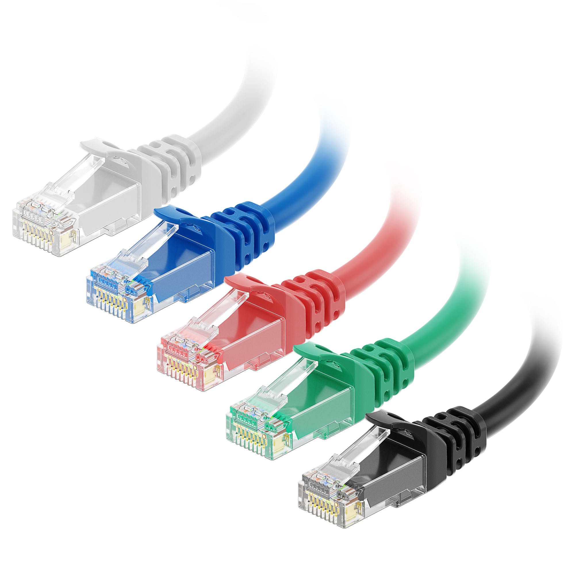 Cable Matters 10Gbps 5 Color Combo Snagless Cat 6 Ethernet Cable 10 ft (Cat 6 Cable, Cat6 Cable, Internet Cable, Network Cable)
