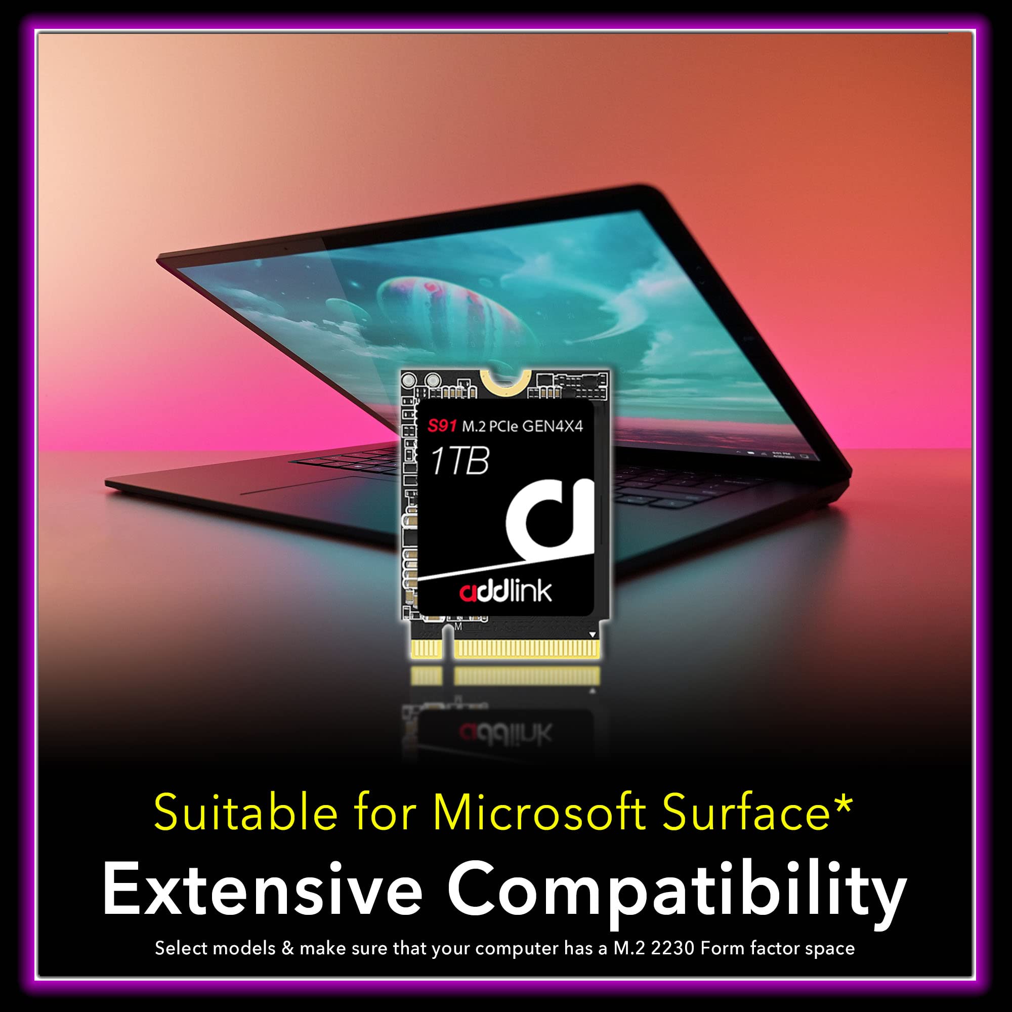 Addlink S91 1Tb 2230 Nvme High Performance Pcie Gen4X4 2230 3D Nand Ssd   Read Speed Up To 4900 Mb/S Compatible With Steam Deck,