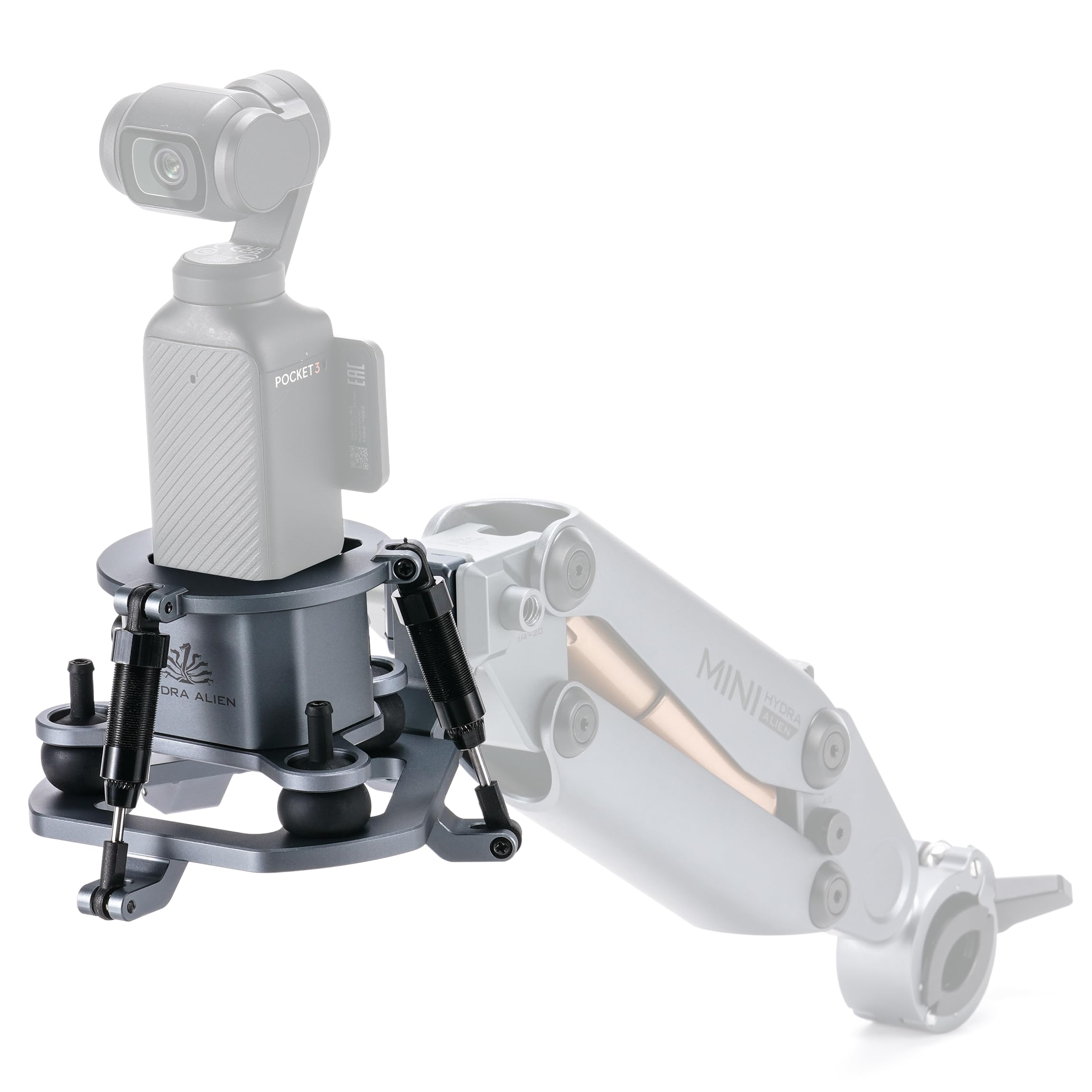 Tilta Shock Absorbing Head for Hydra Alien Mini - Titanium Gray | Compatible with DJI Osmo Pocket 3/4 | Video Stabilizer for Act
