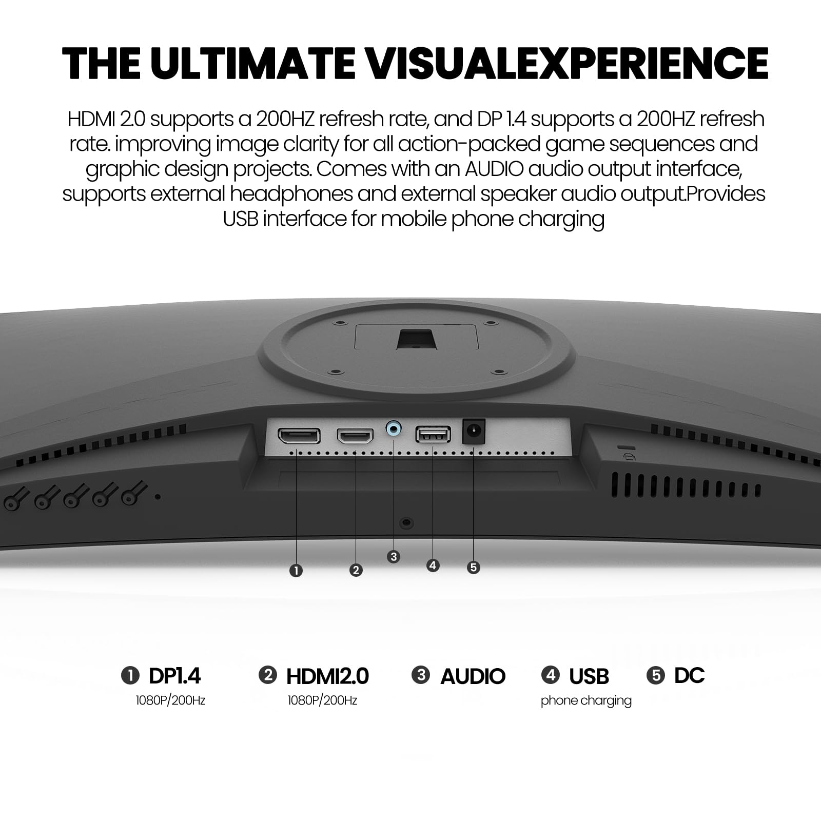 Crua 24 Inch 200Hz/180Hz Curved Gaming Monitor, Fhd 1080P Frameless Computer Monitors, Support Amd Freesync Low Motion Blur, Eye