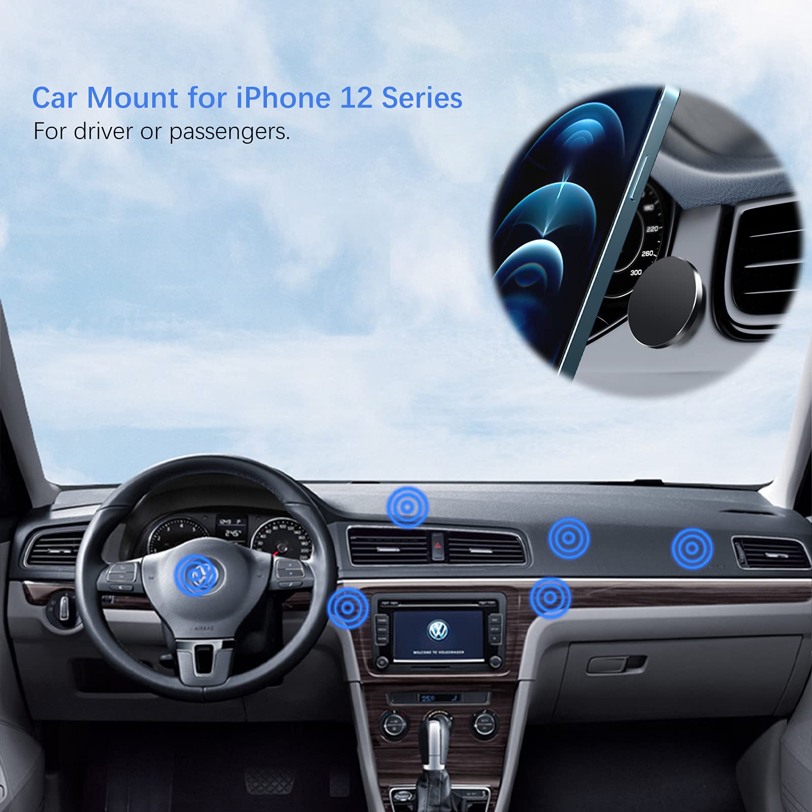 Kuaguozhe Sticky Magnetic Wall Mount For Magsafe Case/Magsafe Wallet/Iphone 14 13 12 Pro Max Plus Mini, Adhesive Wall Mount Hold