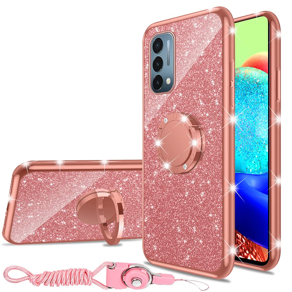 Nancheng For Oneplus Nord N200 5G Case (6.49 Inch), Phone Case For Nord N200 5G Cute Soft Silicone Pink Cover For Girls Women Wi