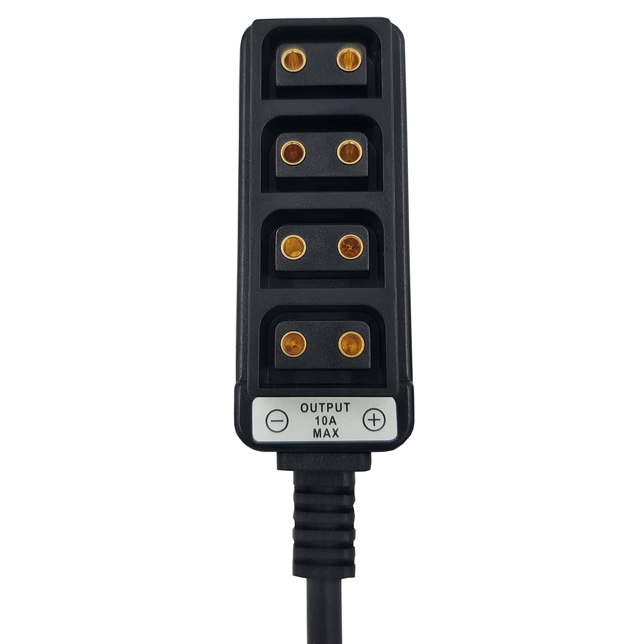 D Tap Male To 4 Port Female Splitter Power Cable Hub Connector Suitable For Anton Bauer V Mount Arri Red Camera Tilta Steadicam Idx Battery, Coiled Cable For D Tap Outputs, Length 40Inch
