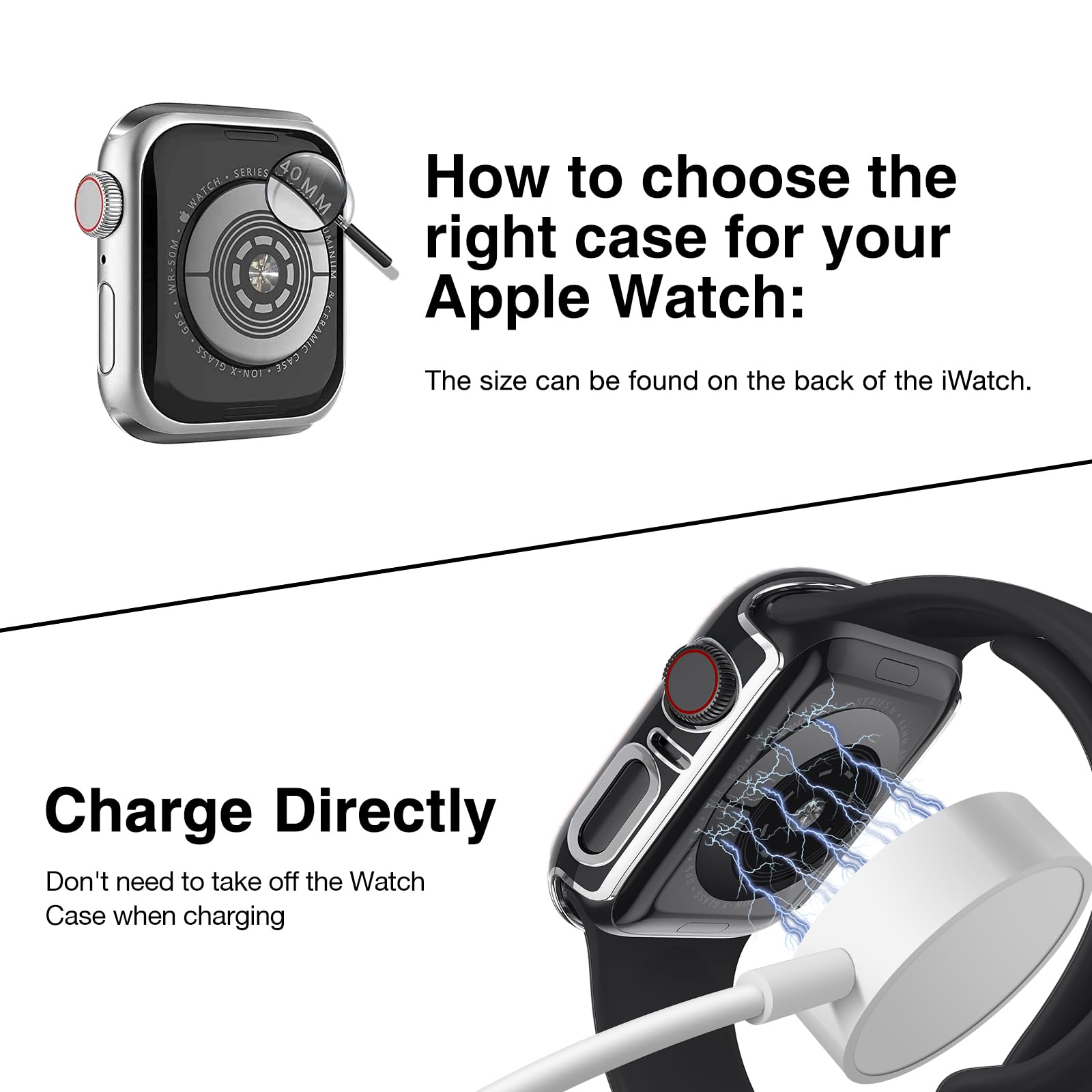 Lovrug 2 Pack Cases Compatible With Apple Watch Case 44Mm Se/Series 6/5/4 Built In Tempered Glass Screen Protector Ultra-Thin Bu