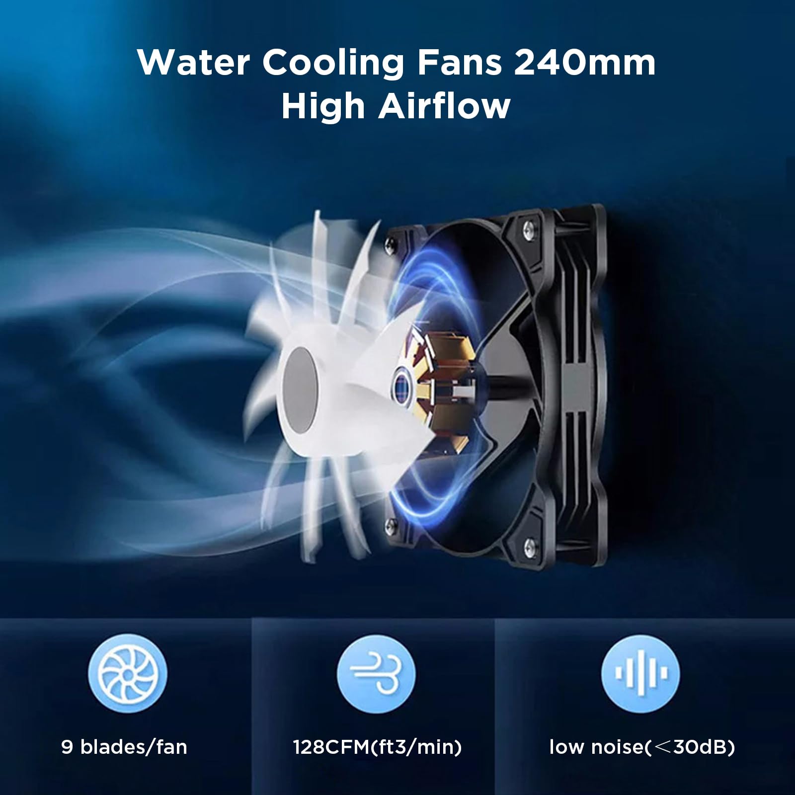 Cpu Liquid Cooler Cpu Water Cooler 240Mm Aio Cpu Cooler Liquid Cpu Cooling, Compatible With Amd Intel Lga Rgb   Black