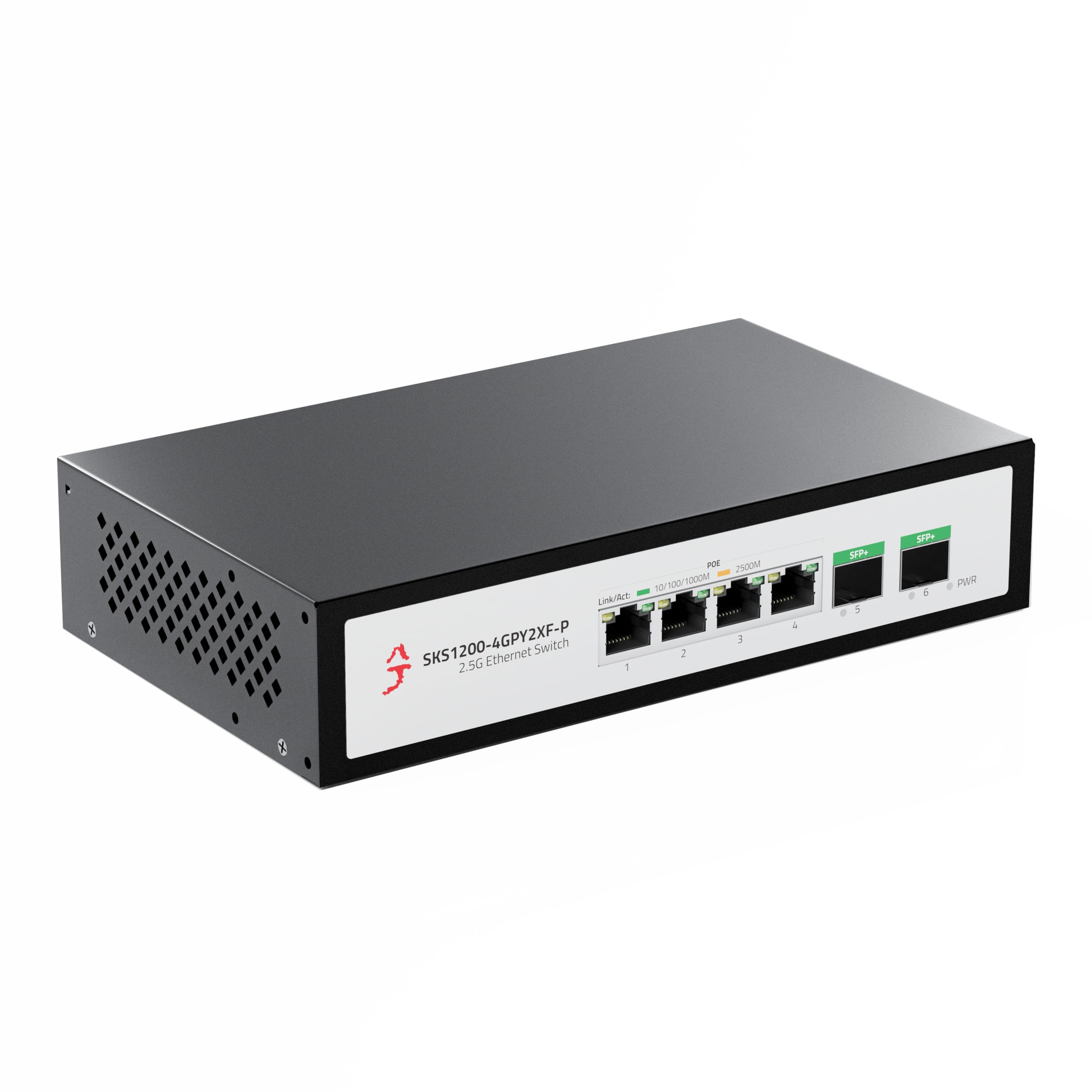Xikestor 6 Port 2.5G Ethernet Poe+ Switch, 4X 2.5Gbase T Poe+ Ports, 2X 10Gbps Sfp+, 75W Ieee802.3Af/At Unmanaged 2.5Gb Poe Netw