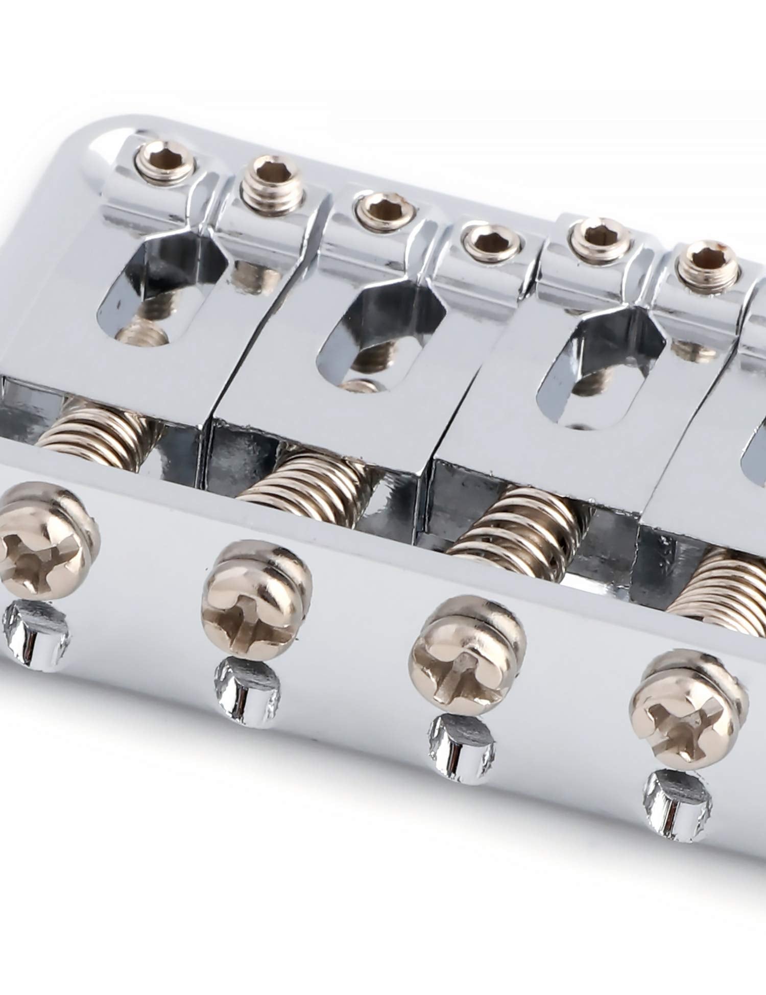 Metallor Top Load Guitar Bridge Tailpiece Fixed Hardtail Saddle Bridge Compatible With 6 String Fender Strat Tele Style Electric