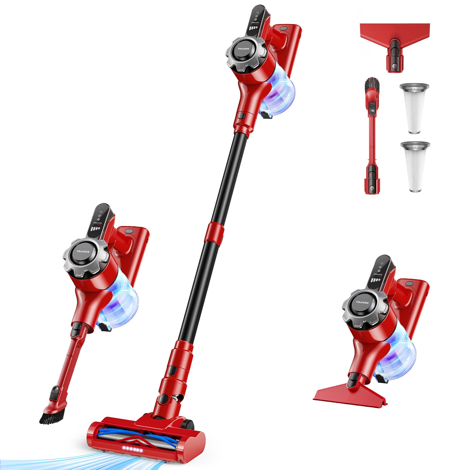 Trucozie Cordless Vacuum Cleaner, 8-in-1 Lightweight Stick Vacuum with 45mins Runtime, Powerful Suction, Vacuum Cleaners for Hom
