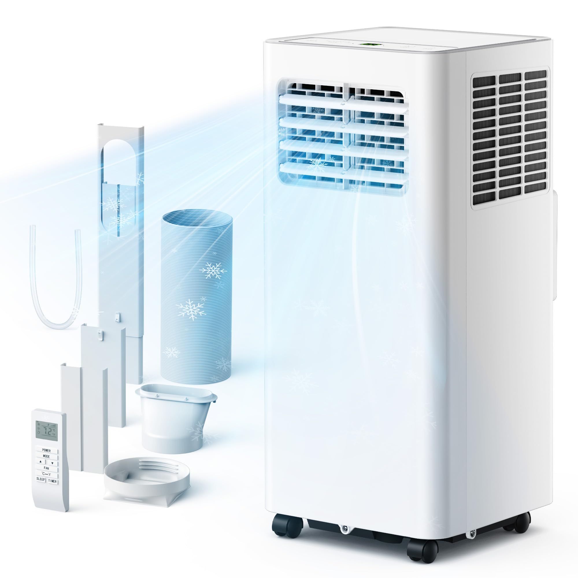 EUHOMY 8,000 BTU Portable Air Conditioners, 4-in-1 Air Conditioner Portable Up to 350 Sq.Ft., Portable AC Unit with Cool, Fan, D