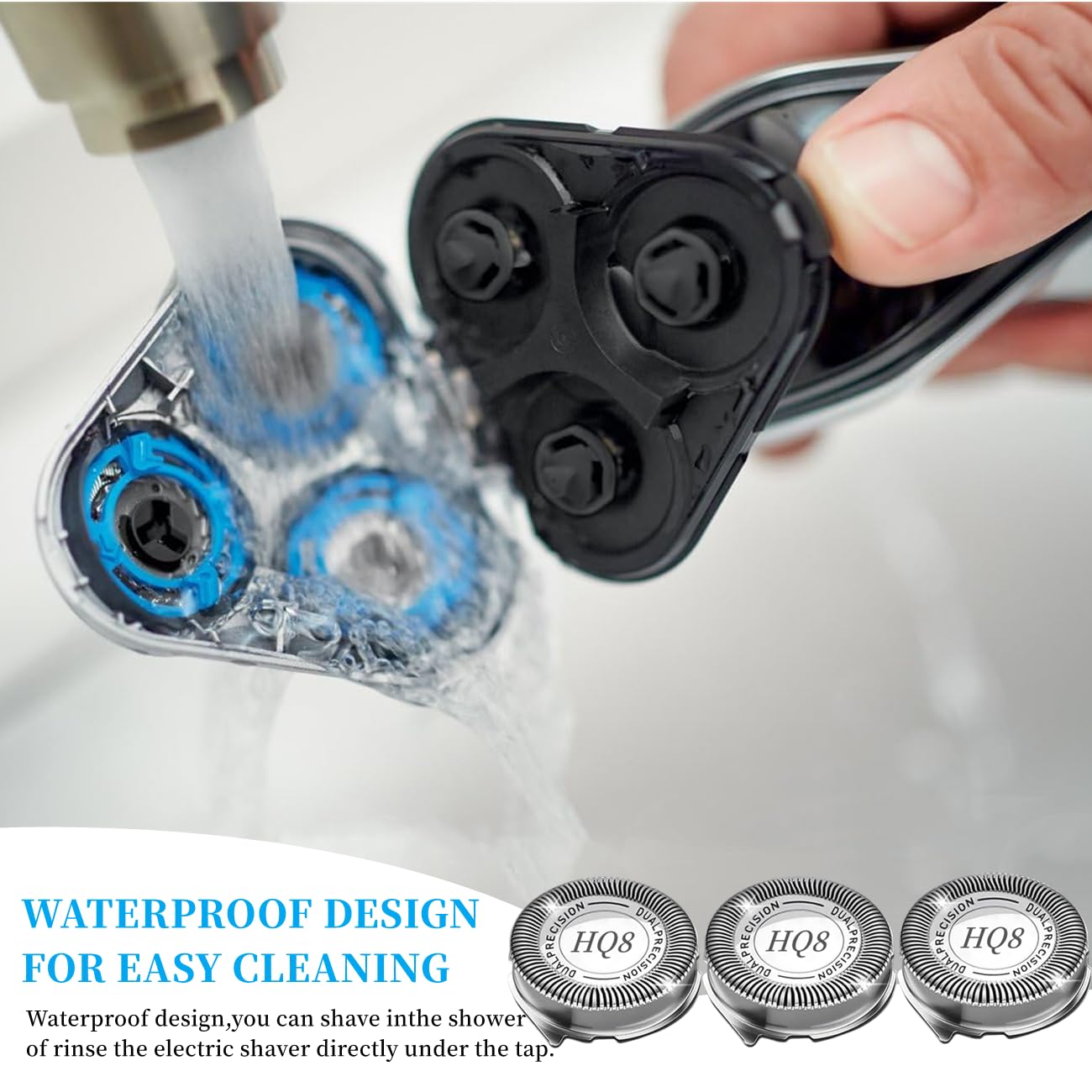 Hq8 Replacement Heads Compatible With Philips Norelco For Aquatec Shavers Pt720 Pt730 At810 At815 At830 At880,Hq8 Blades,3Pcs.