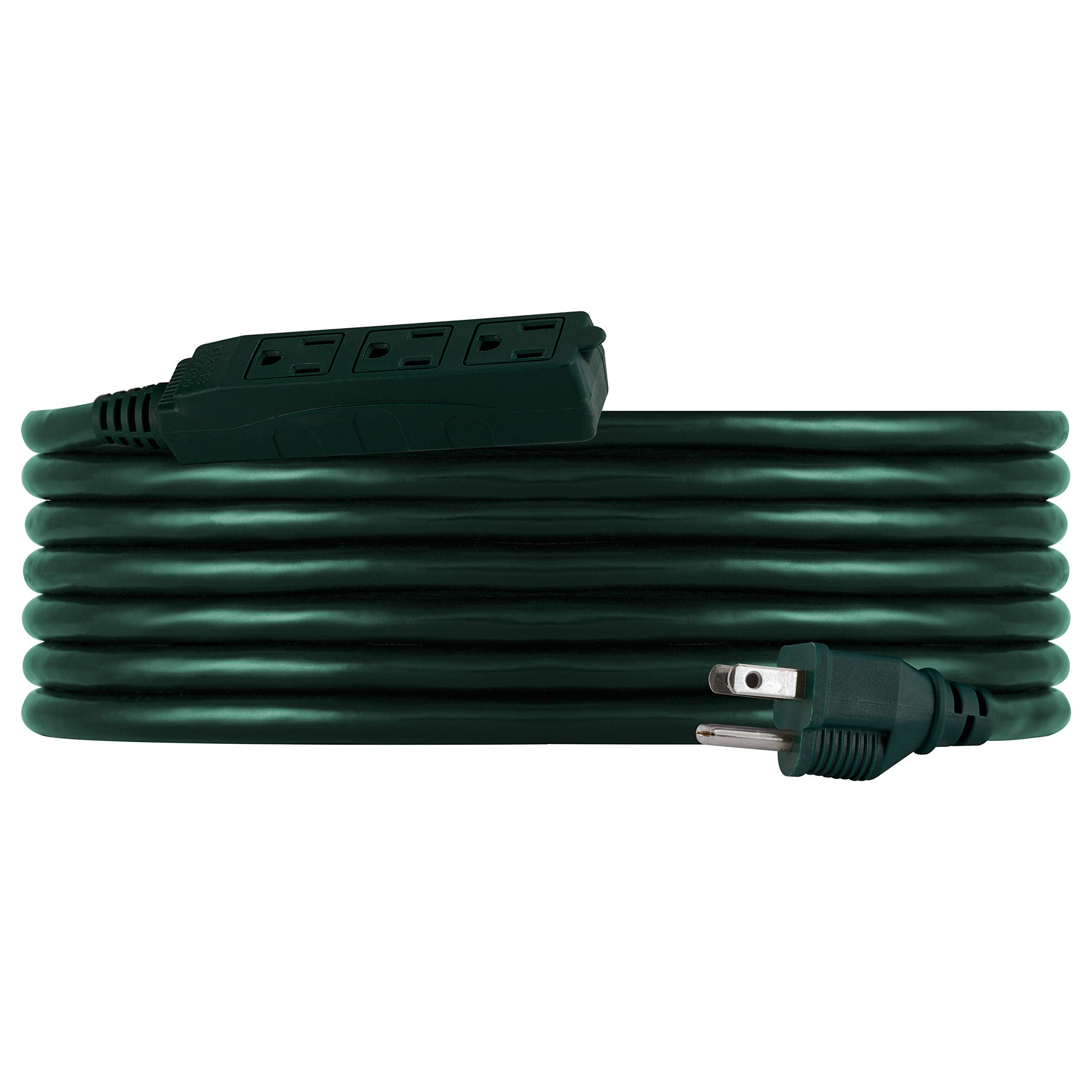 Philips Accessories, Green, Philips 15 Ft Outdoor Extension, 3 Outlet Power Cord, Use In Garage, Shed, Office Or Home, Sps1033Ge