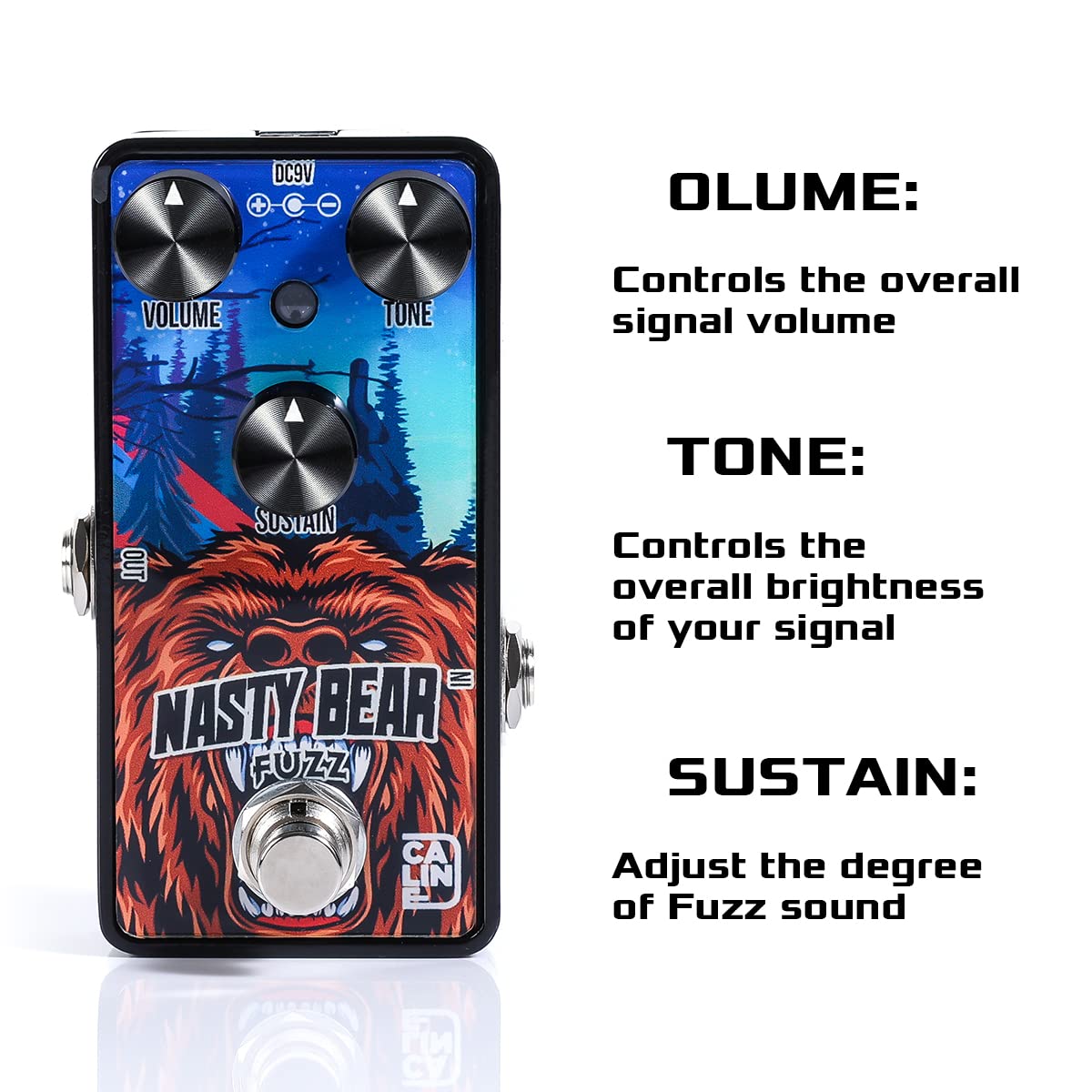 Caline G014 Guitar Fuzz Pedal Classic G Series Guitar Mini Fuzz Effect Pedal For Electric Guitar With True Bypass