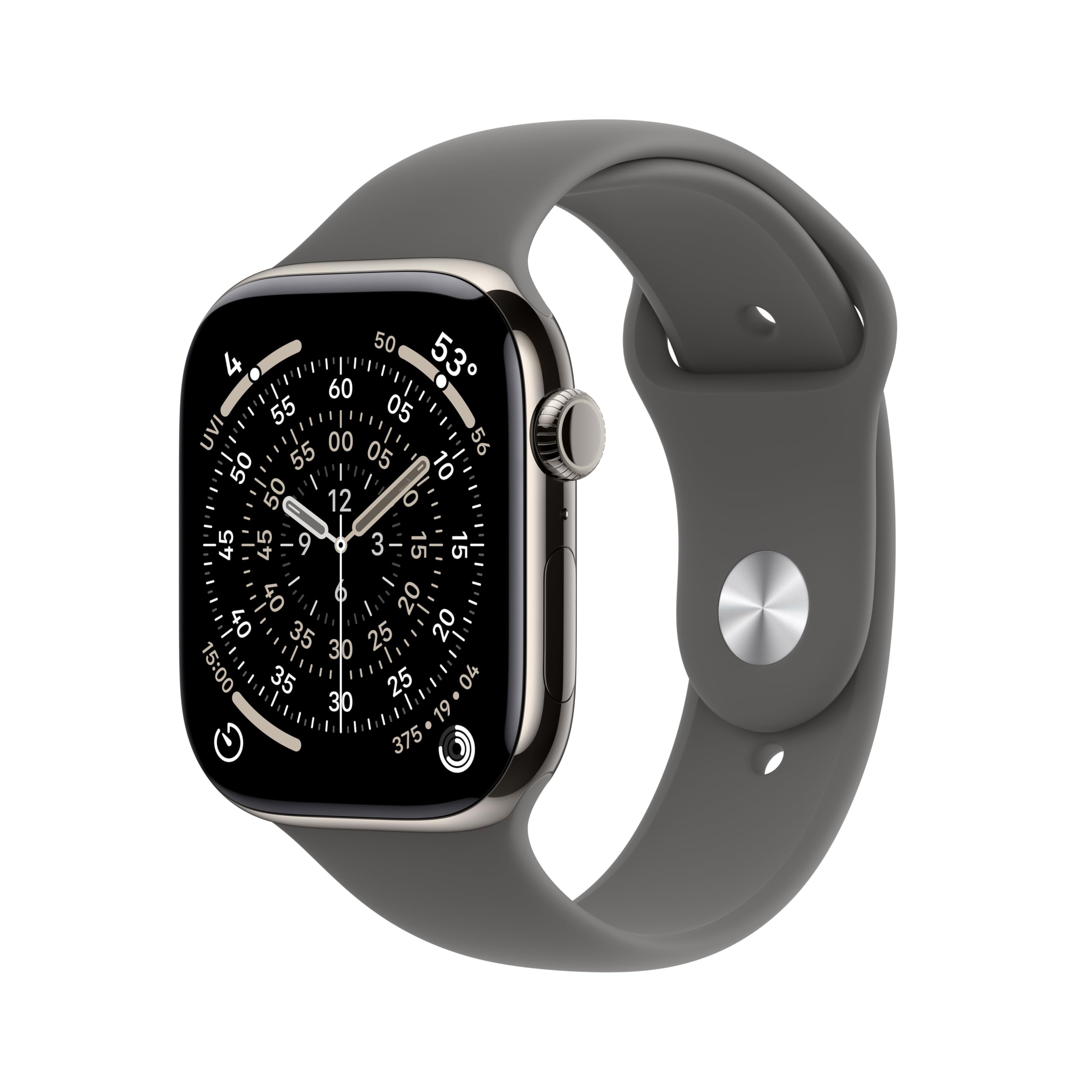 Apple Watch Series 11 [GPS + Cellular 46mm] Smartwatch with Natural Titanium Case with Stone Grey Sport Band - S/M. Sleep Score,