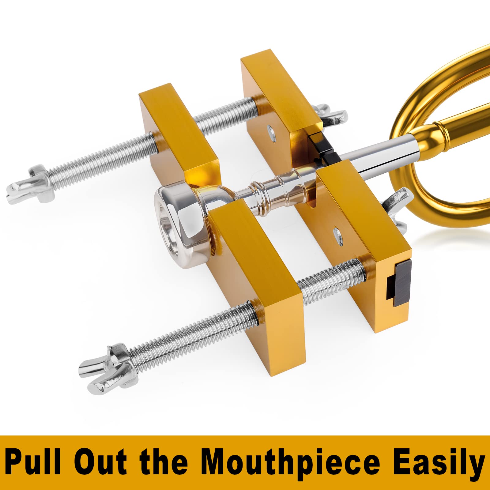 Trumpet Mouthpiece Remover Adjustable Mouthpiece Puller Tool For Brass Wind Instruments Trumpet Trombone Horn By Eison (Gold)