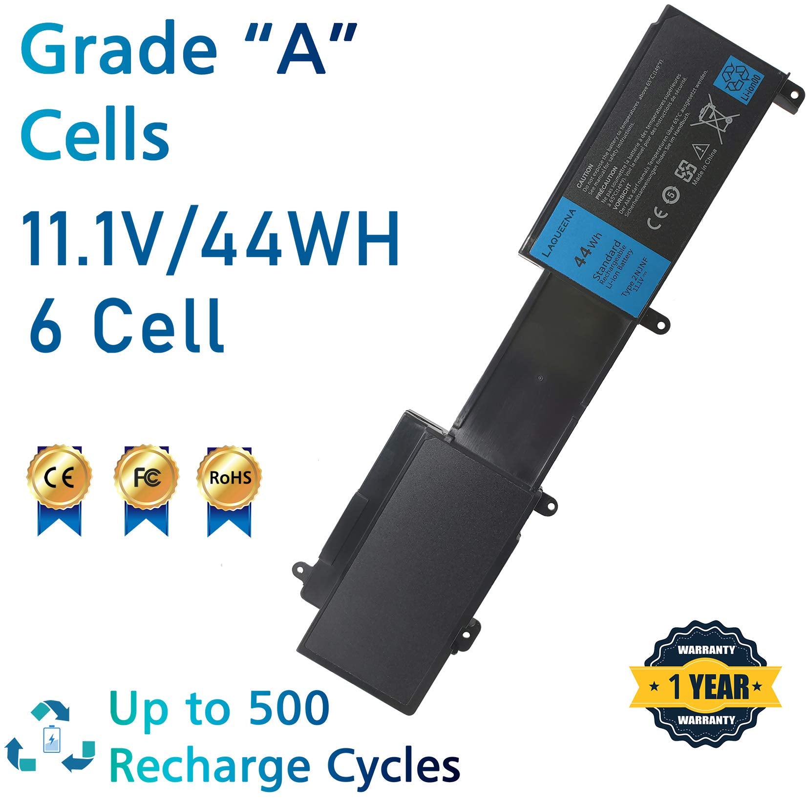 Laqueena 2Njnf Laptop Battery Compatible With Dell Inspiron 14Z 5423 15Z 5523 Ultrabook Series 8Jvdg Tpmcf T41M0 11.1V 44Wh/3700