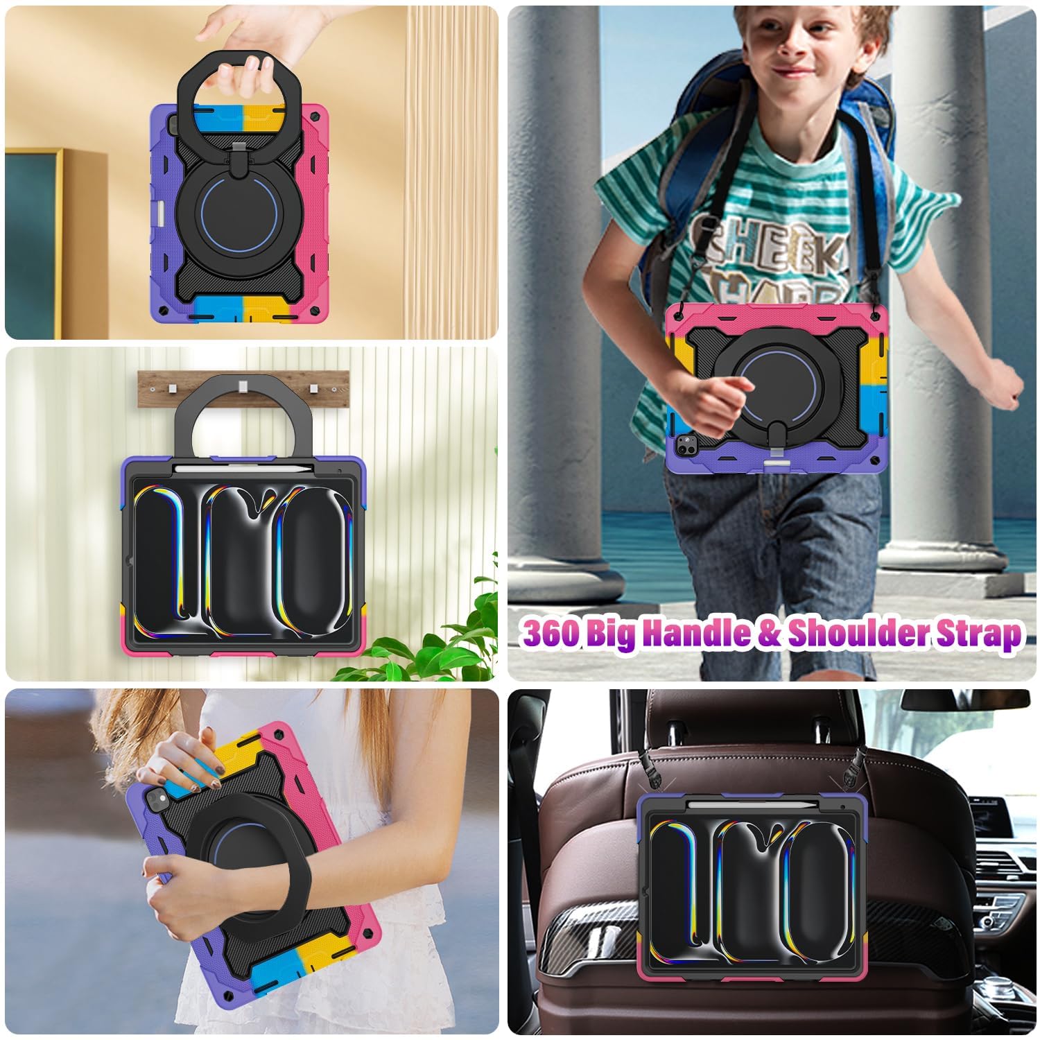 Roiskin For Ipad Pro 13 Inch Case 2024 (M4, 7Th Gen) With Hd Screen Protector & Shoulder Strap & Pen Holder [15Ft Drop Protectio