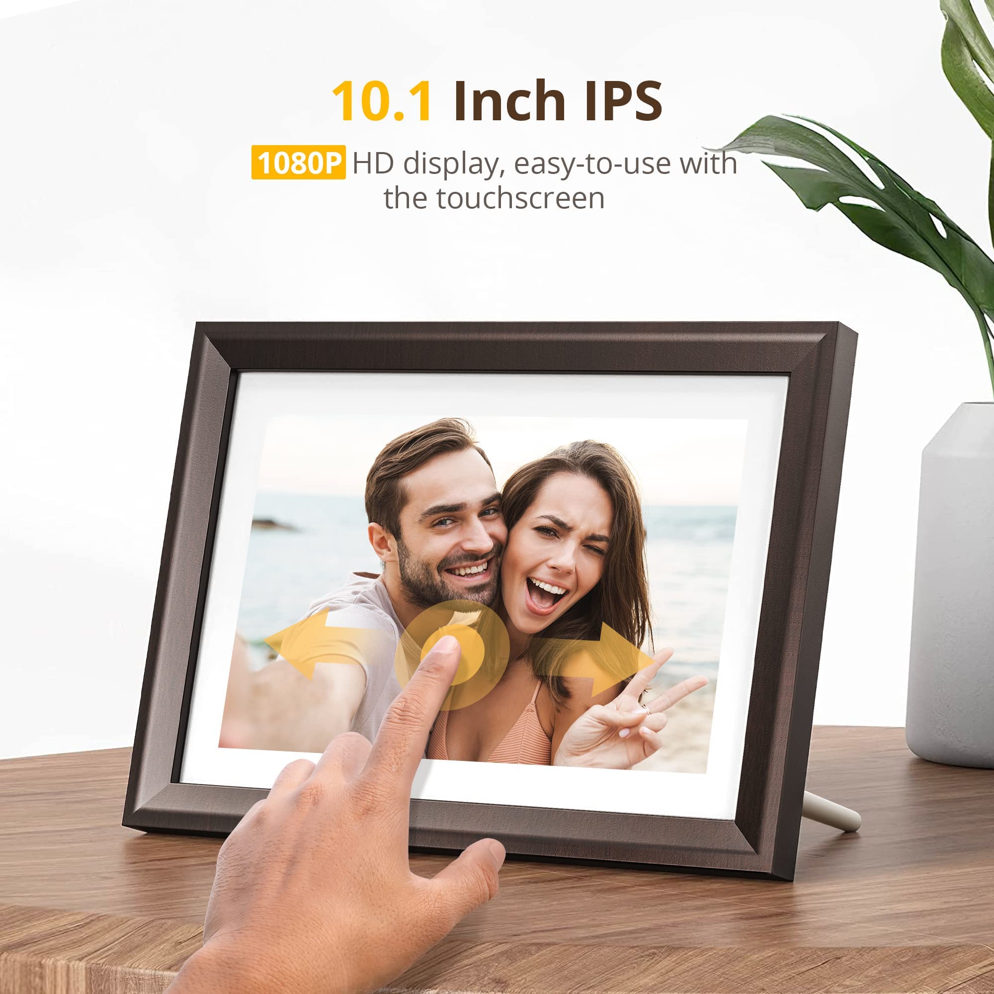 Dragon Touch Digital Picture Frame Wifi 10 Inch Ips Touch Screen Digital Photo Frame Display, 32Gb Storage, Auto Rotate, Share P