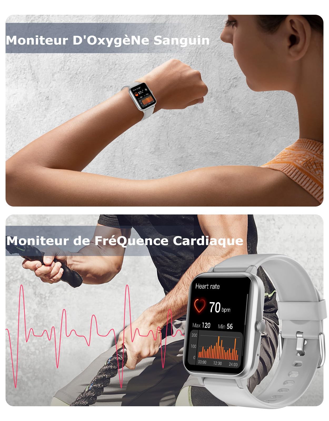 Grv Smart Watch For Ios And Android Phones (Answer/Make Calls), Watches For Men Women Ip68 Waterproof Smartwatch Fitness Tracker