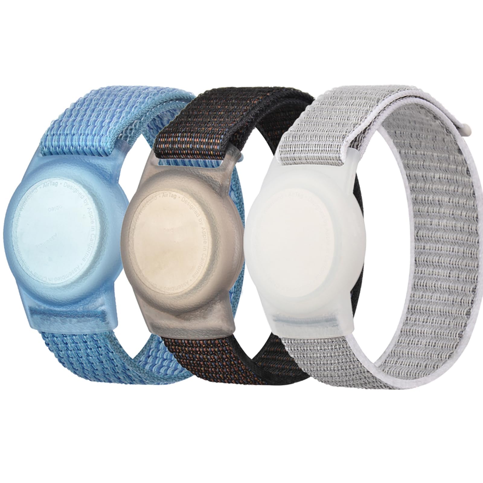 Yoyds 3 Pack Airtag Bracelet For Kids,Adjustable Stretchy Nylon Air Tag Holder For Kids With Anti Lost Apple Air Tag Case Loop F
