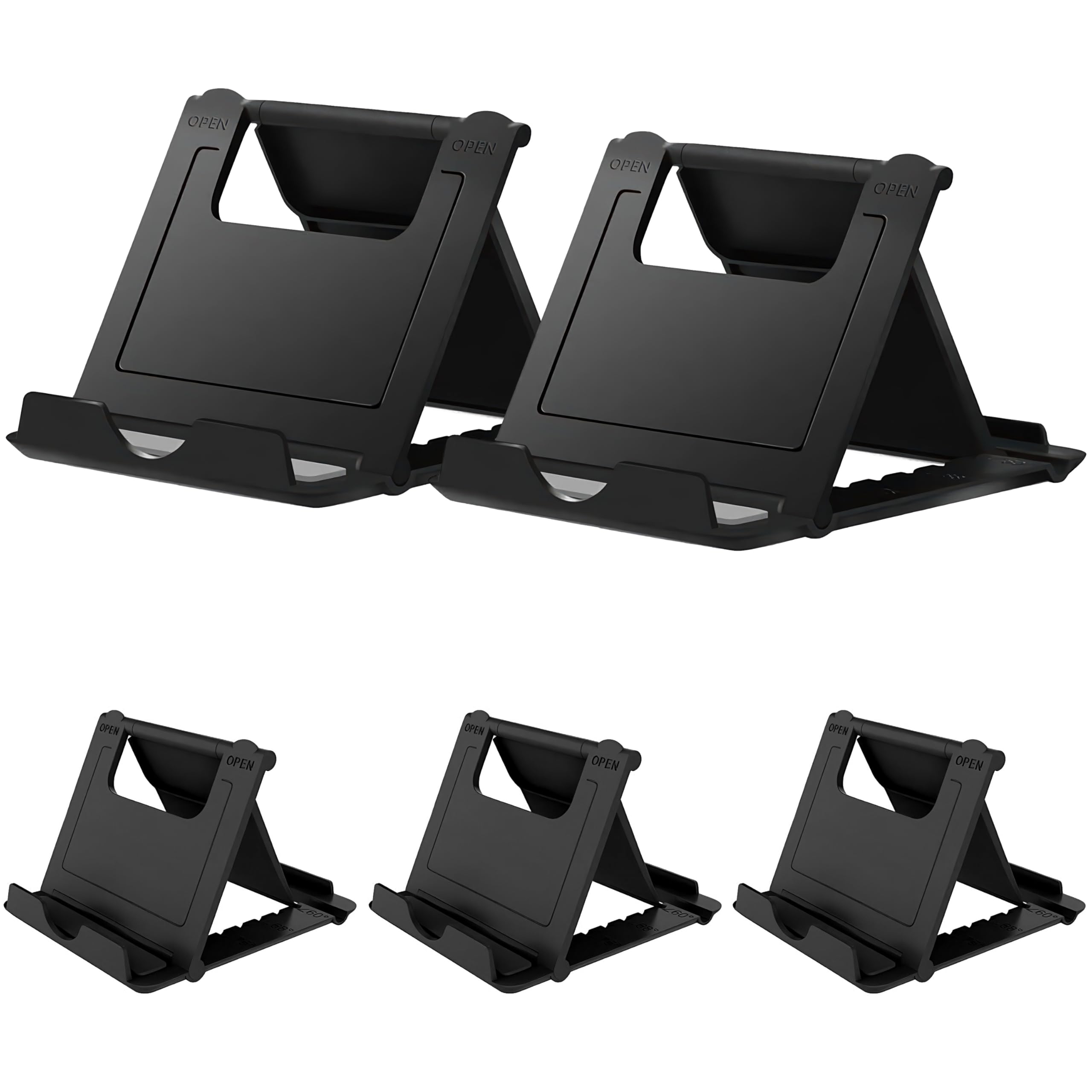 Hzzadzxw Portable Cell Phone Stand Holder For Desk, ?5 Pack? Foldable Pocket-Sized Adjustable Mount, Universal Desktop Kickstand