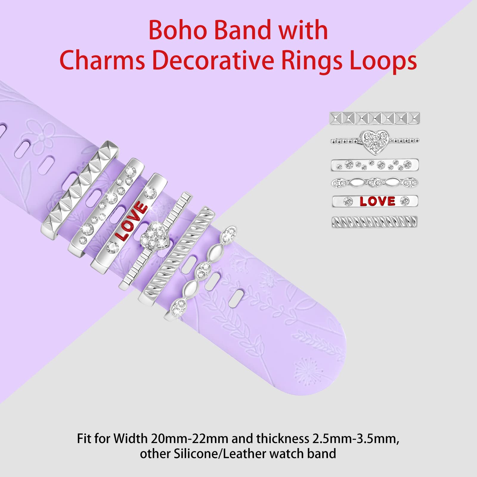 Watch Band Charms For Apple Smart Watch For Women Decorative Ring Loops 38Mm 40Mm 41Mm 42Mm 44Mm 45Mm Compatible With Iwatch Ser