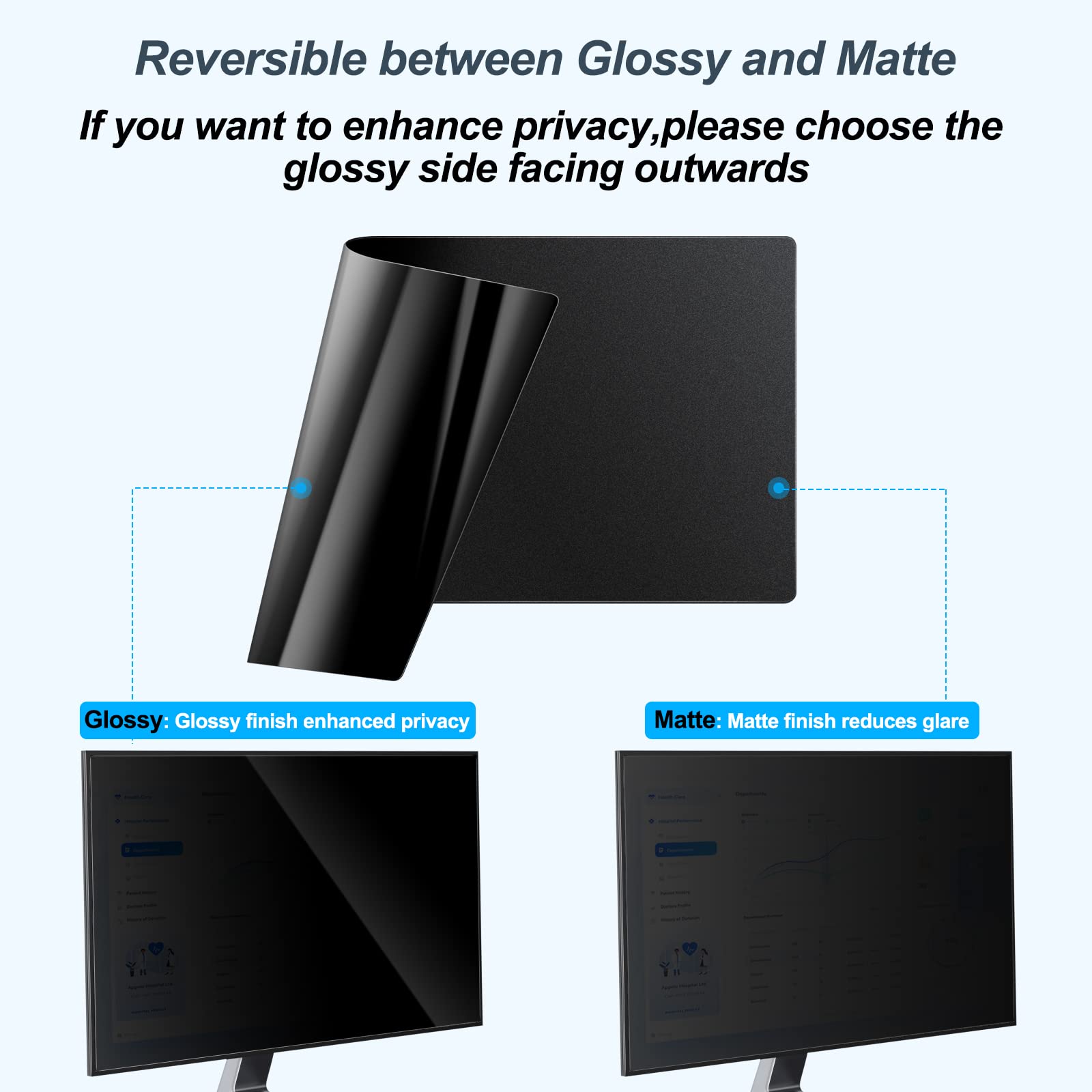 Jeapka 27 Inch Computer Privacy Screen 2 Pack For 16:9 Widescreen Monitor Privacy Screen Shield For Data Confidentiality Anti Gl